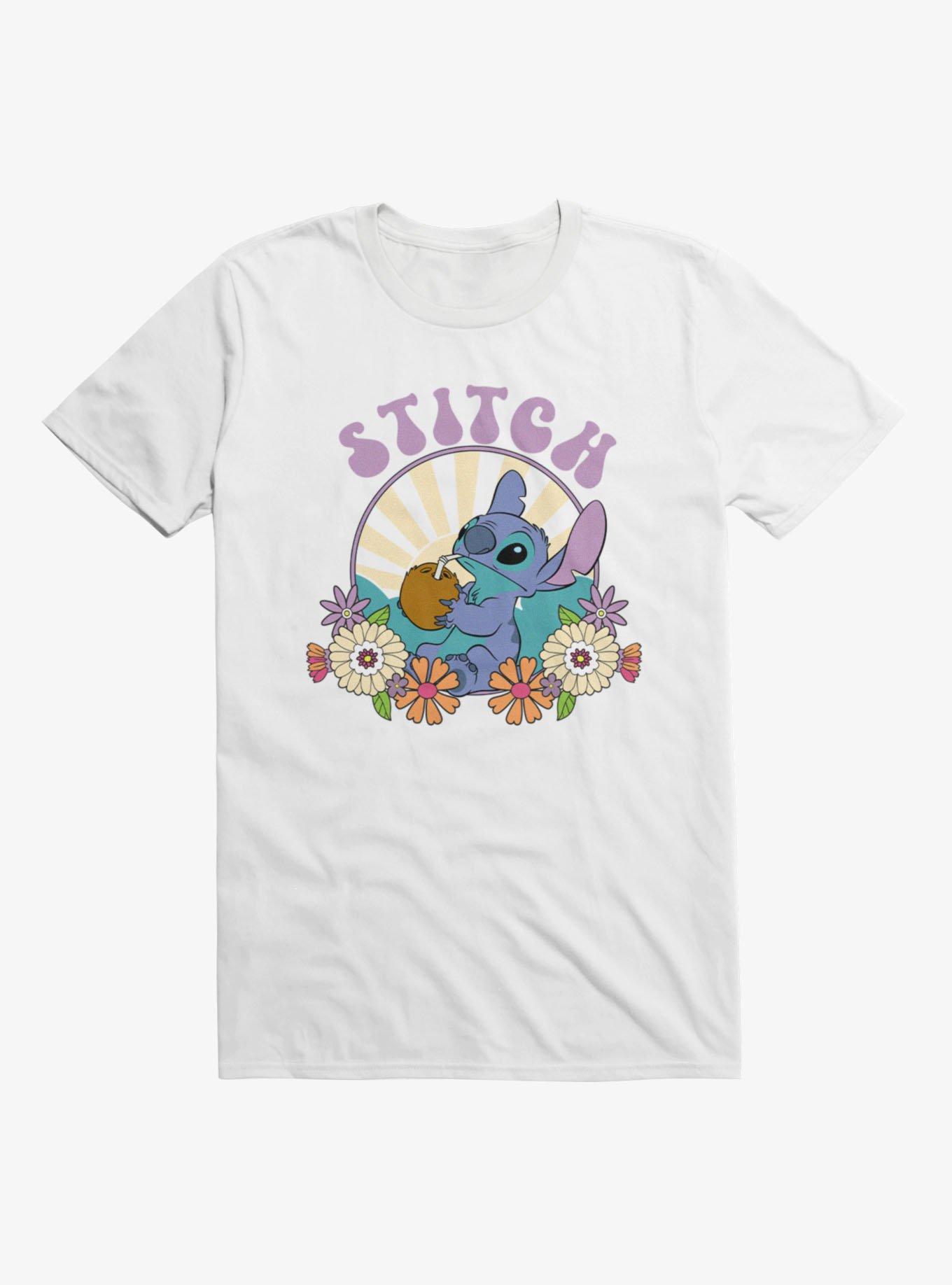 Disney Lilo & Stitch Psychedelic Sunrise Flowers T-Shirt, , hi-res