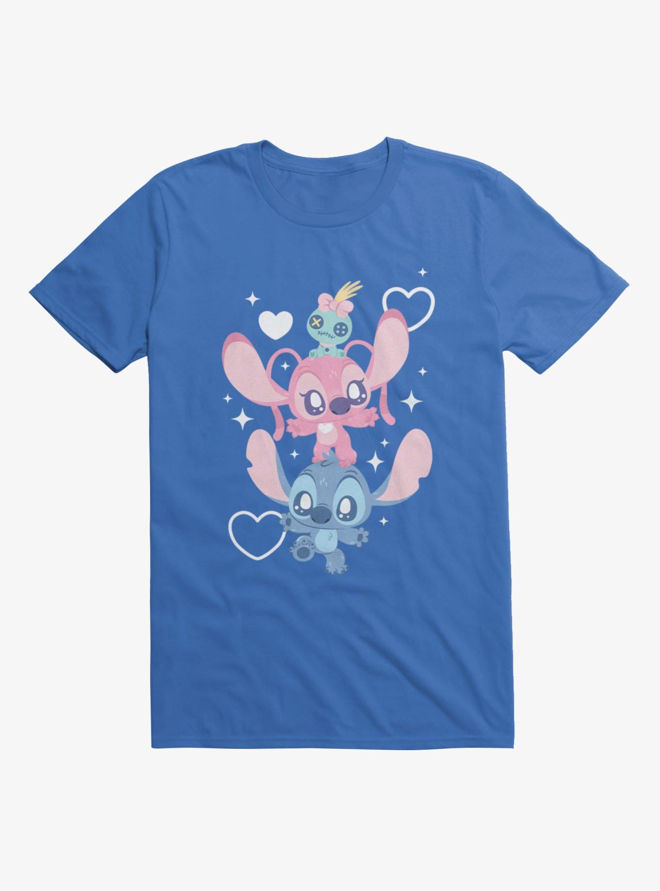 Disney Lilo & Stitch Cute Chibi Angel On Stitch T-Shirt, ROYAL, hi-res view 1
