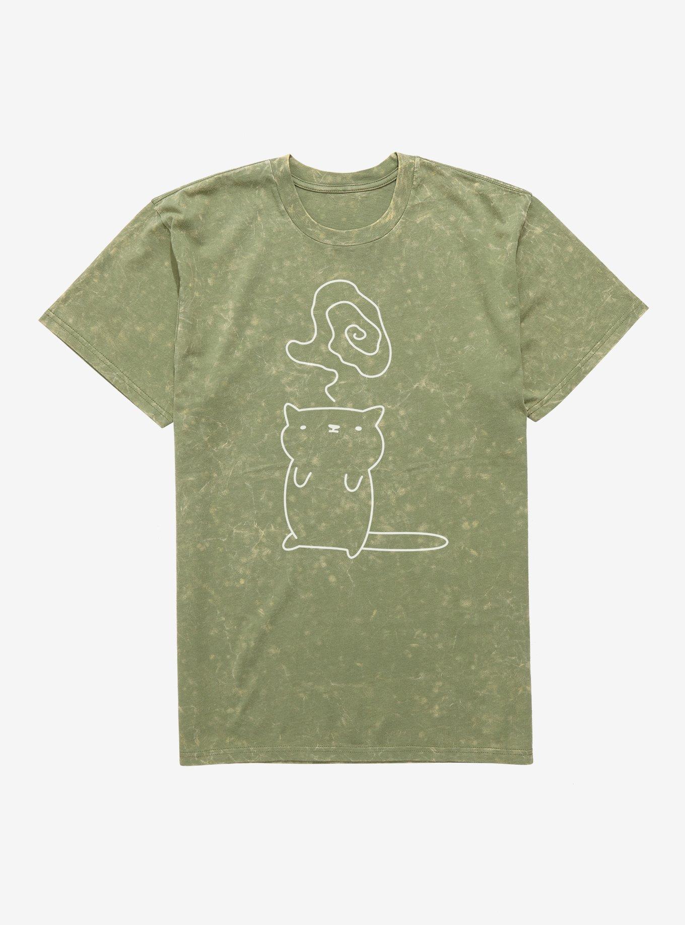 Cat Thinking Thoughts Mineral Wash T-Shirt, , hi-res