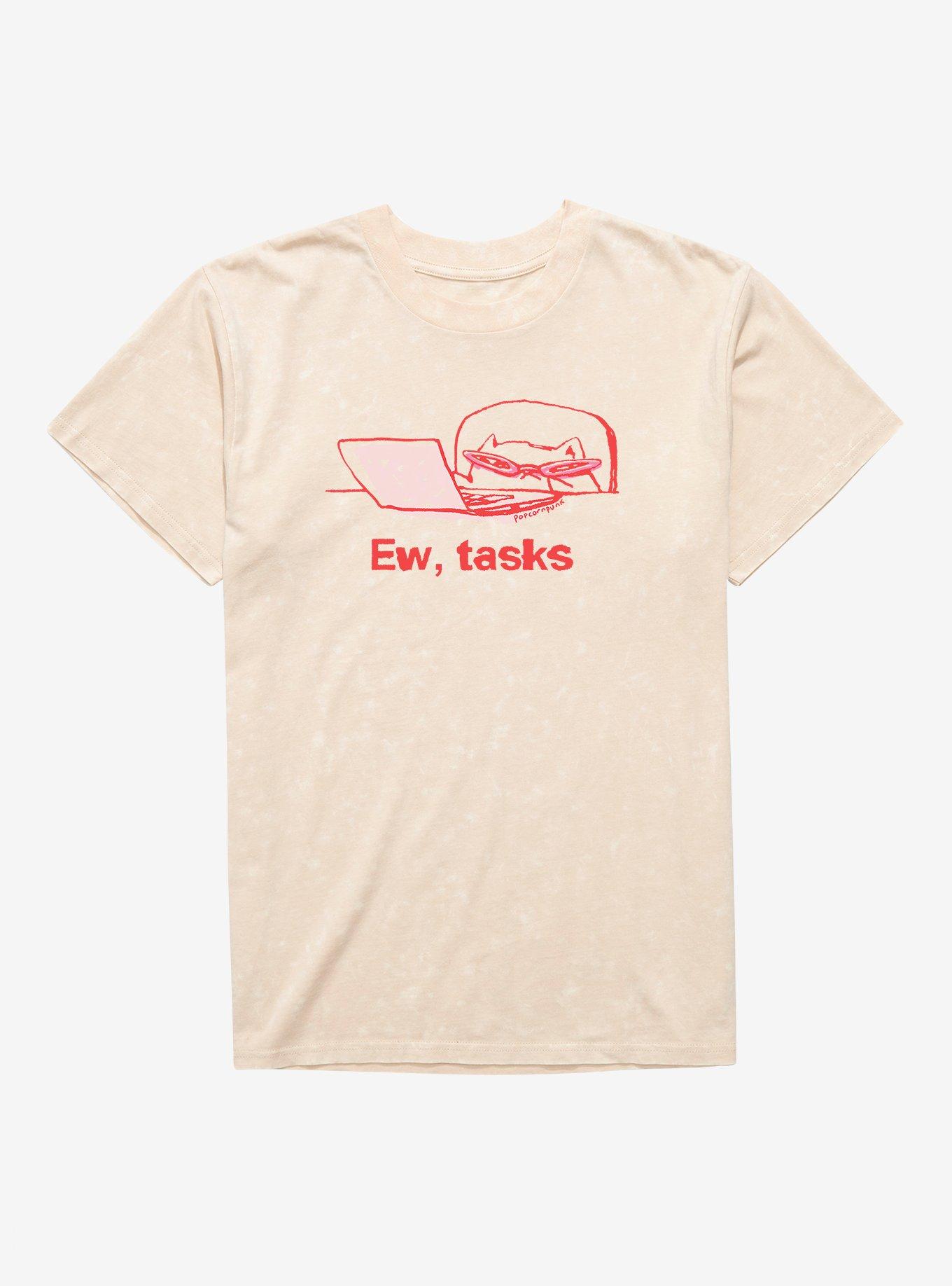 Ew, Tasks Cat Mineral Wash T-Shirt, NATURAL MINERAL WASH, hi-res view 1