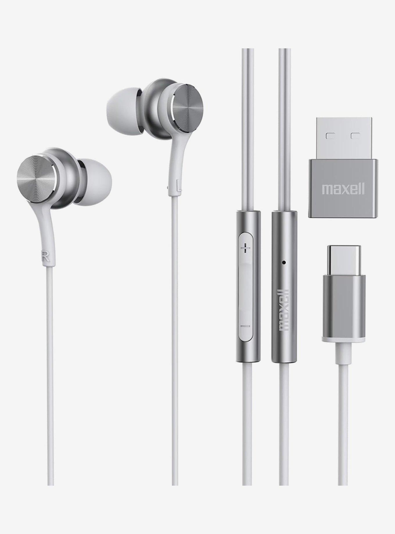 Maxell Fusion X USB-C Wired Earbud with Mic White, , hi-res