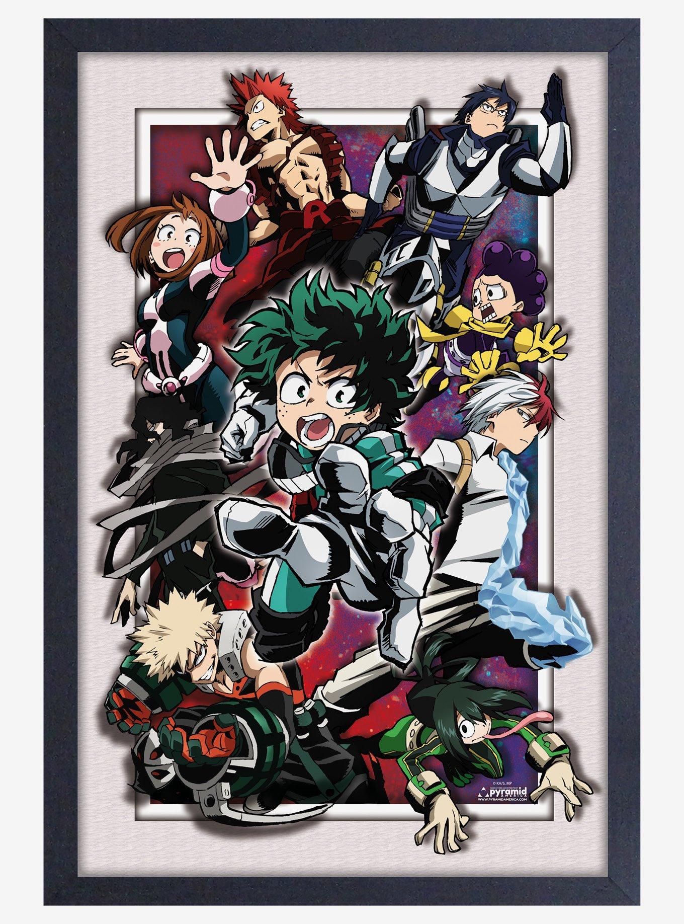 My Hero Academia Heroes 11x17" Faux-Matted & Framed Print Under Plexiglass, , hi-res