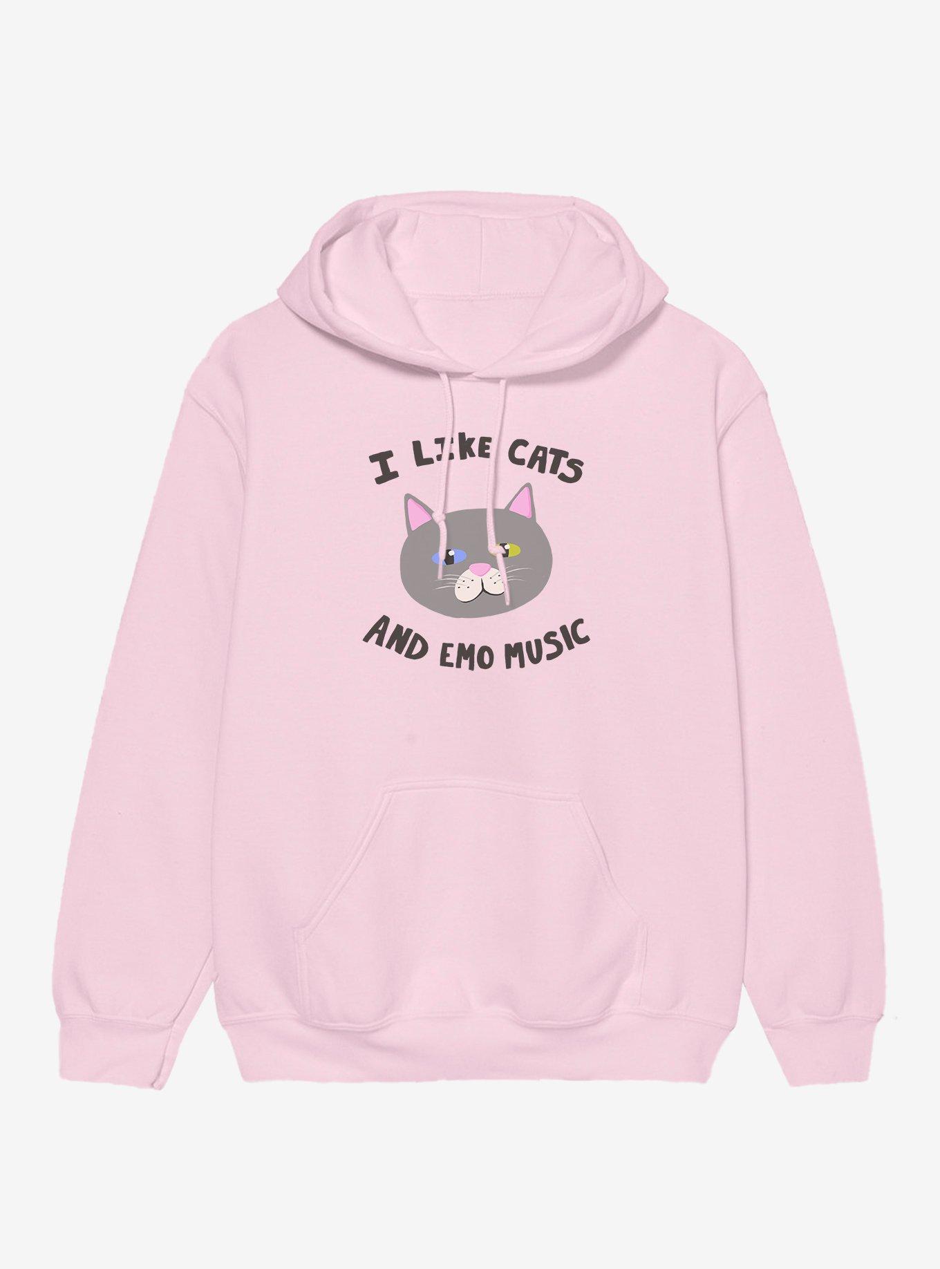 I Like Cats And Emo Music Hoodie, , hi-res
