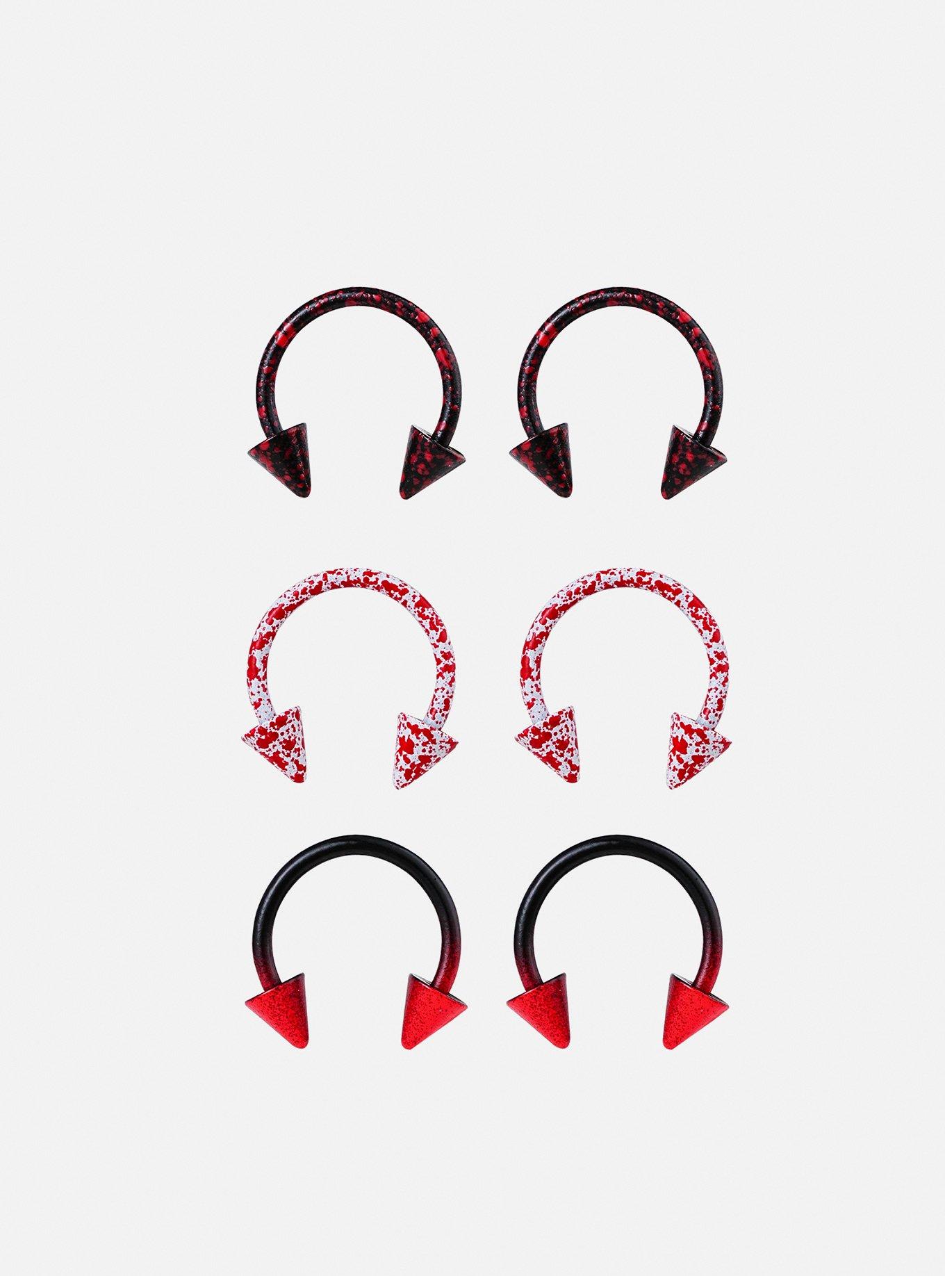 Steel Blood Splatter Circular Barbell 6 Pack, , hi-res