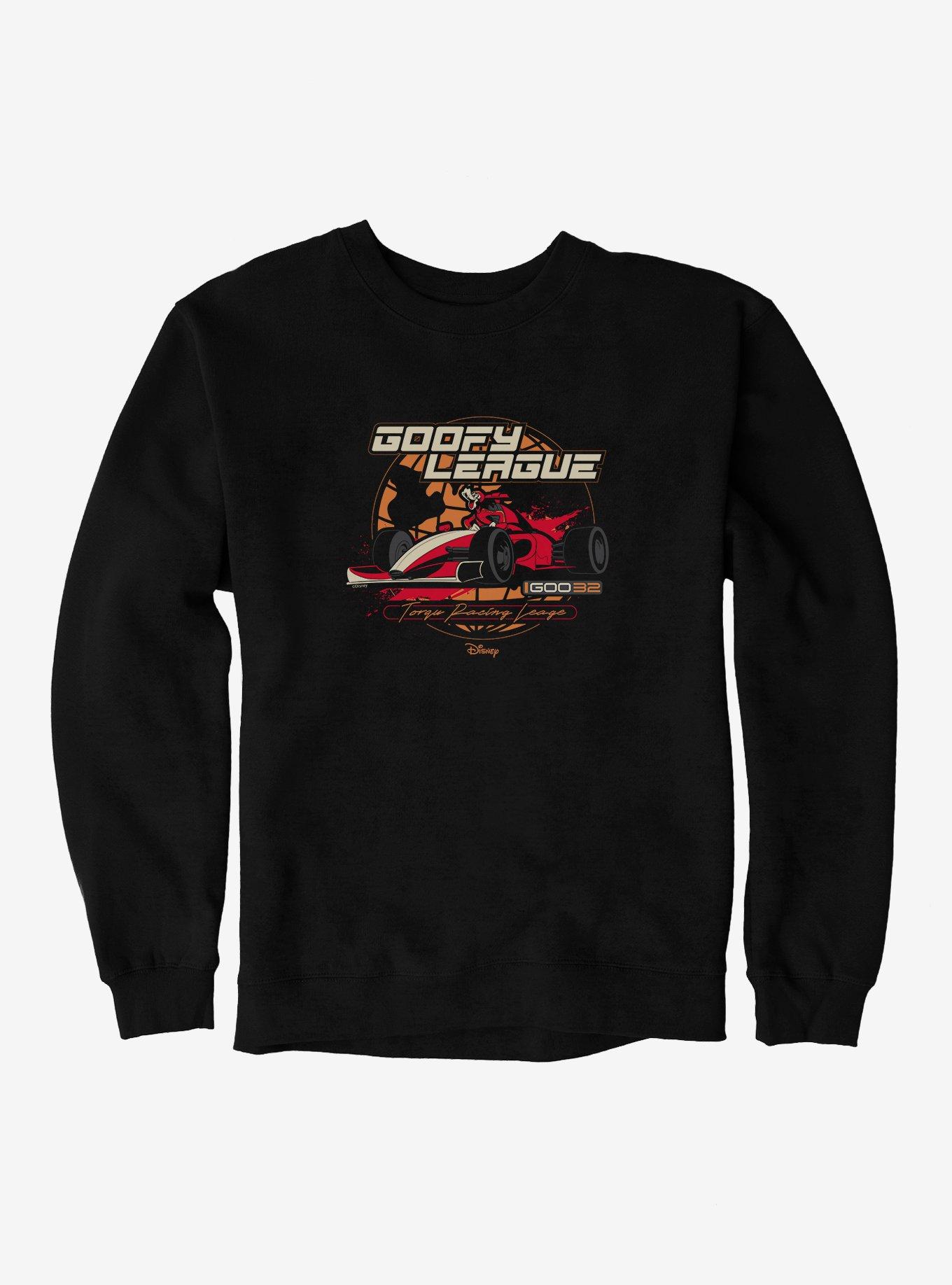 Disney Mickey Mouse Goofy League 32 Racing Sweatshirt, BLACK, hi-res view 1