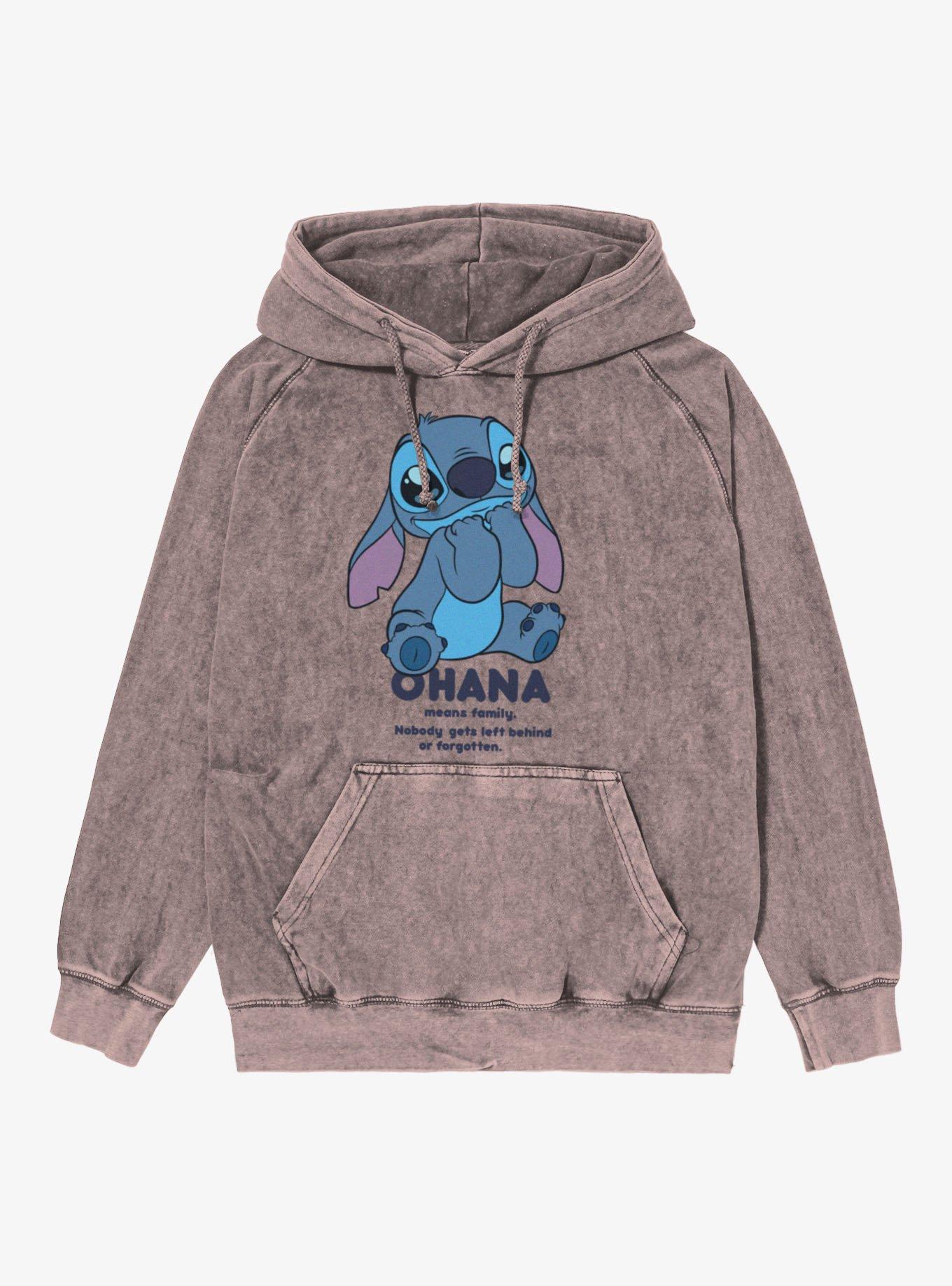 Disney Lilo & Stitch Ohana Means Family Cute Stitch Mineral Wash Hoodie, , hi-res