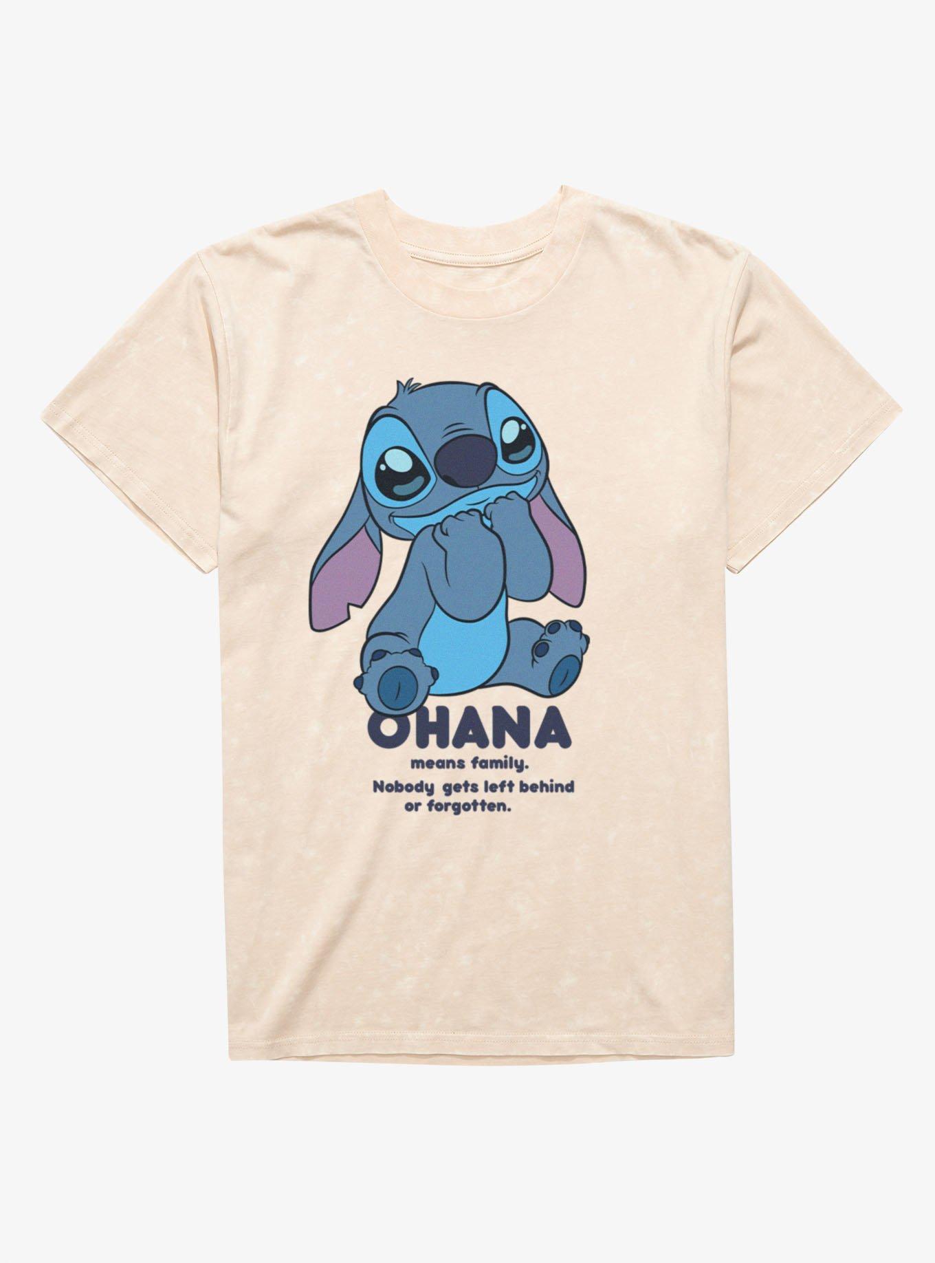 Disney Lilo & Stitch Ohana Means Family Cute Stitch Mineral Wash T-Shirt, , hi-res