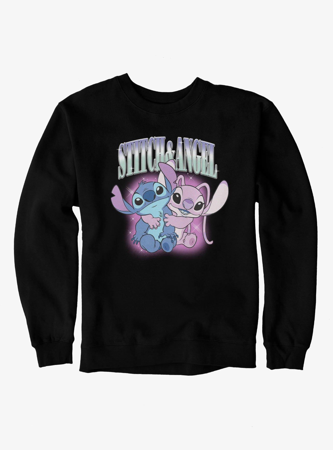 Disney Lilo & Stitch Glowing Hugs Stitch And Angel Sweatshirt, , hi-res
