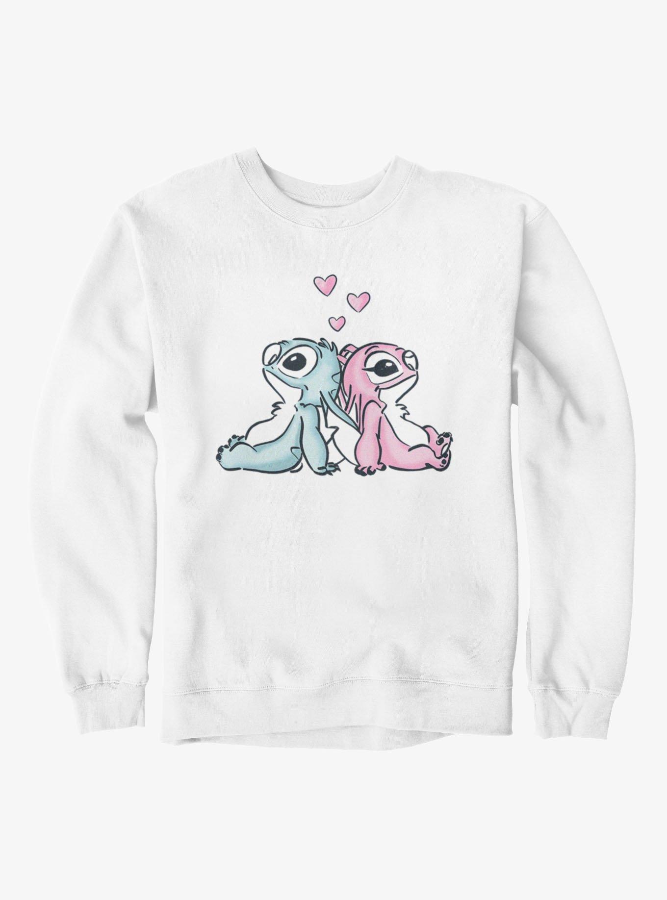Disney Lilo & Stitch Love Thoughts Stitch And Angel Sweatshirt, , hi-res