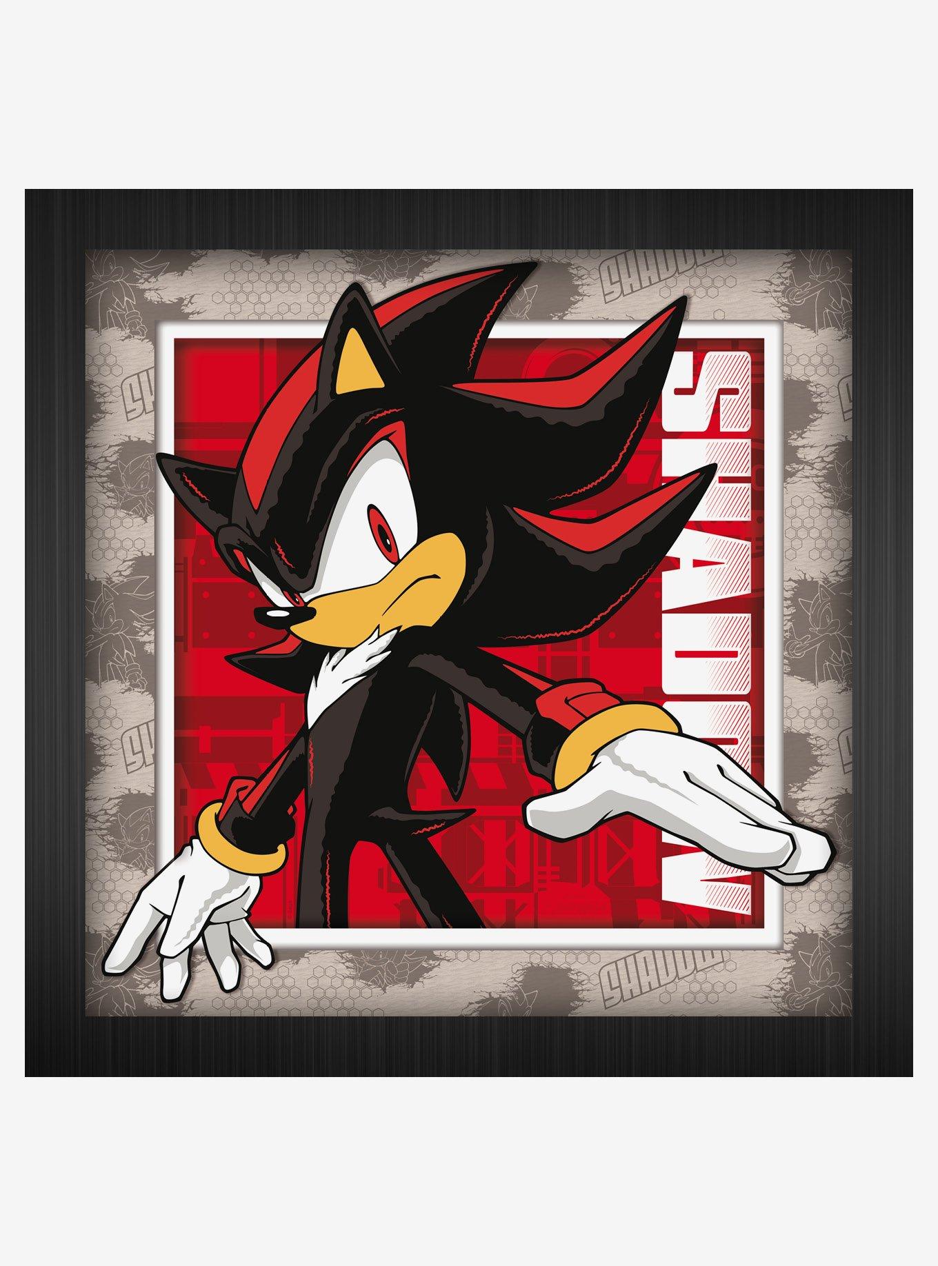 Sonic The Hedgehog Modern Sonic Chaos Shadow 12x12" Faux-Matted & Framed Print Under Plexiglass, , hi-res