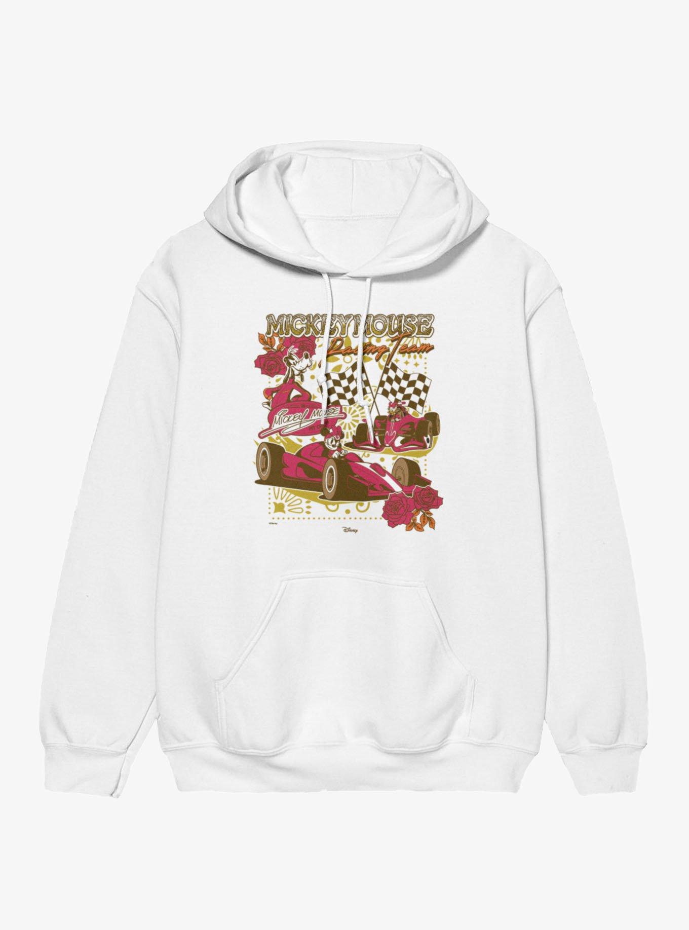 Disney Mickey Mouse Floral Pattern Racing Team Hoodie, , hi-res