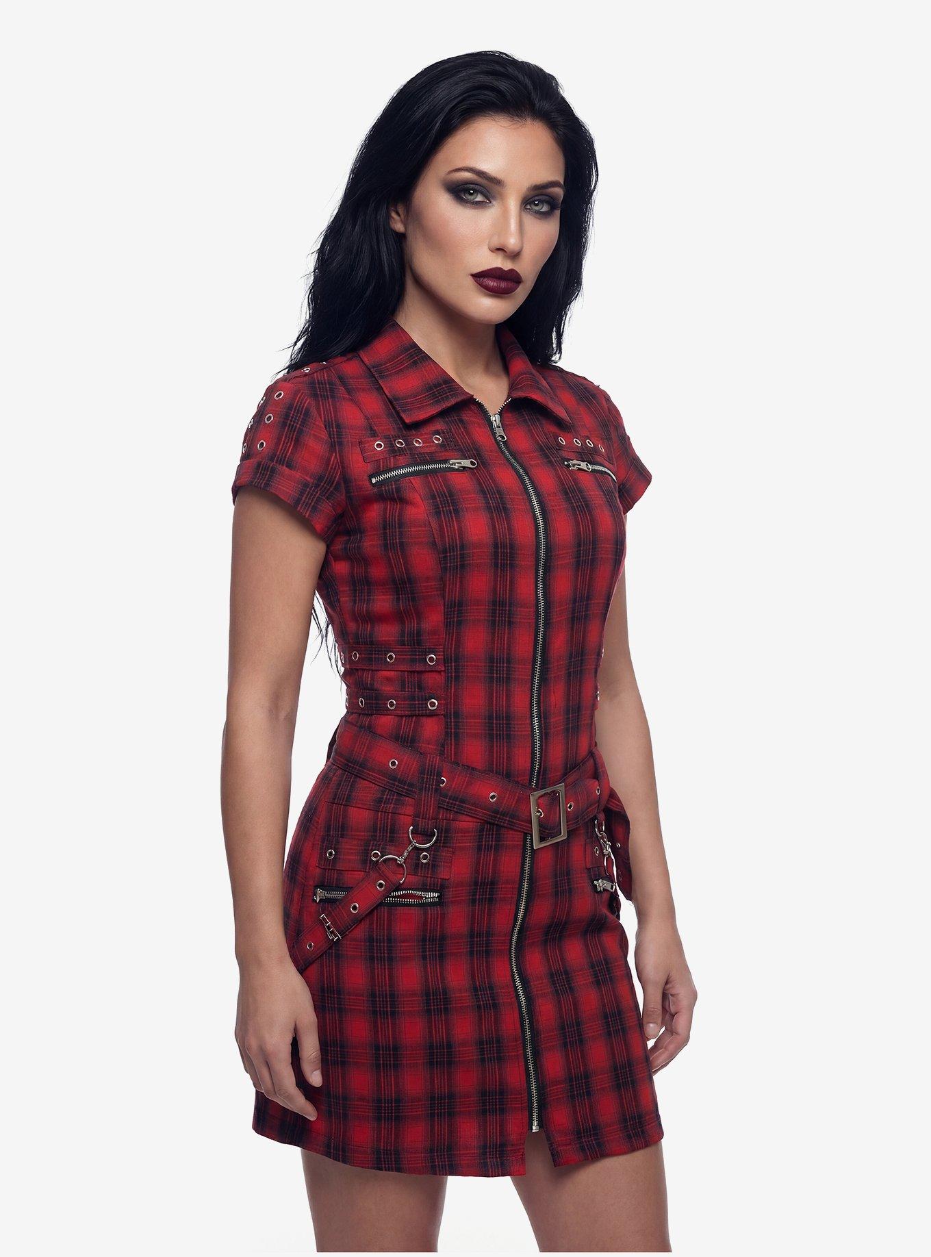 Red Plaid Detention Dress, , hi-res