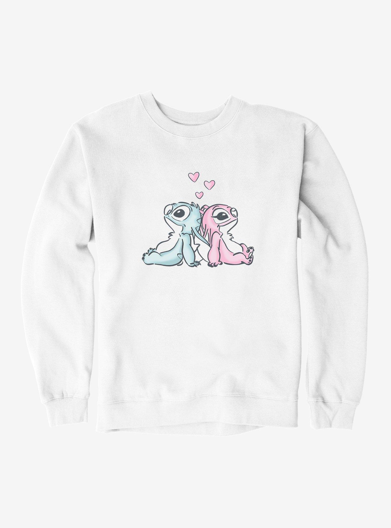 Disney Lilo & Stitch Thinking Of Love Stitch Angel Sweatshirt, , hi-res