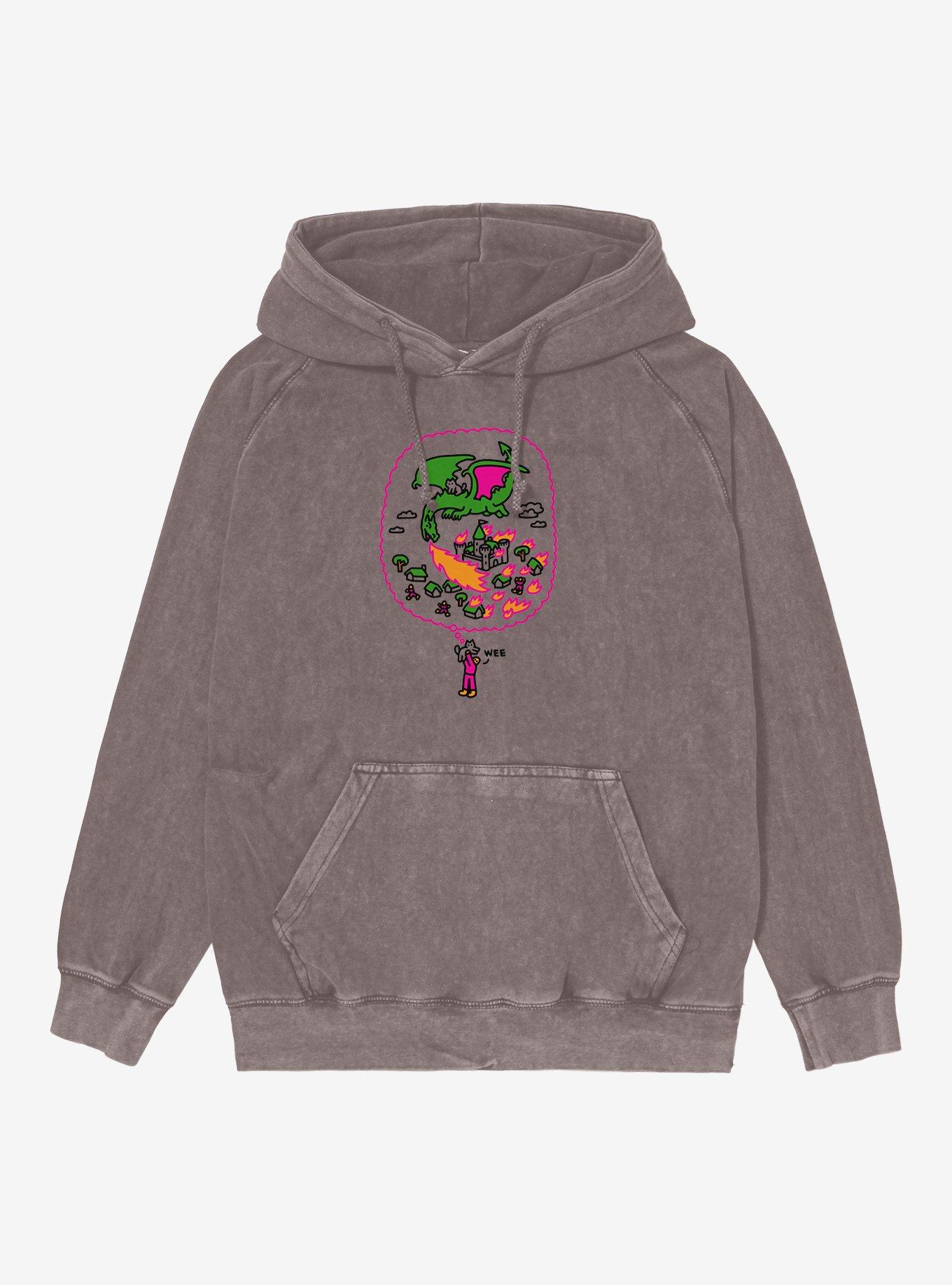 Cat's Imagination Riding Dragon Mineral Wash Hoodie, DUSTY ROSE, hi-res view 1