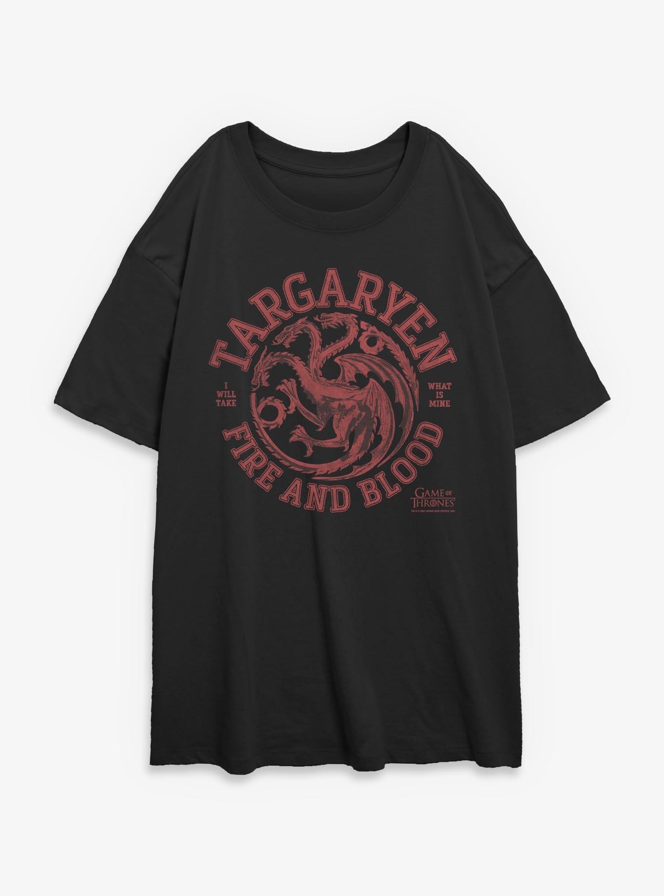 Game Of Thrones Collegiate Targaryen Girls Oversized T-Shirt, , hi-res
