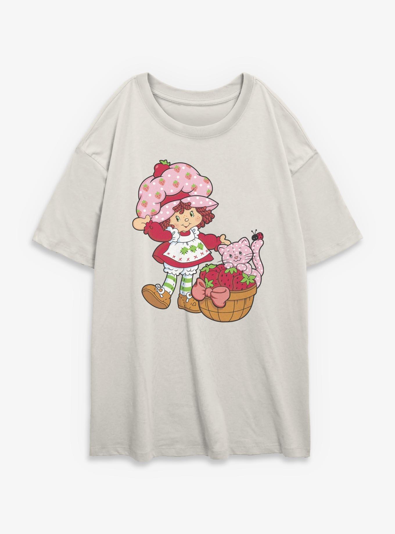 Strawberry Shortcake Strawberry Custard Basket Girls Oversized T-Shirt, , hi-res