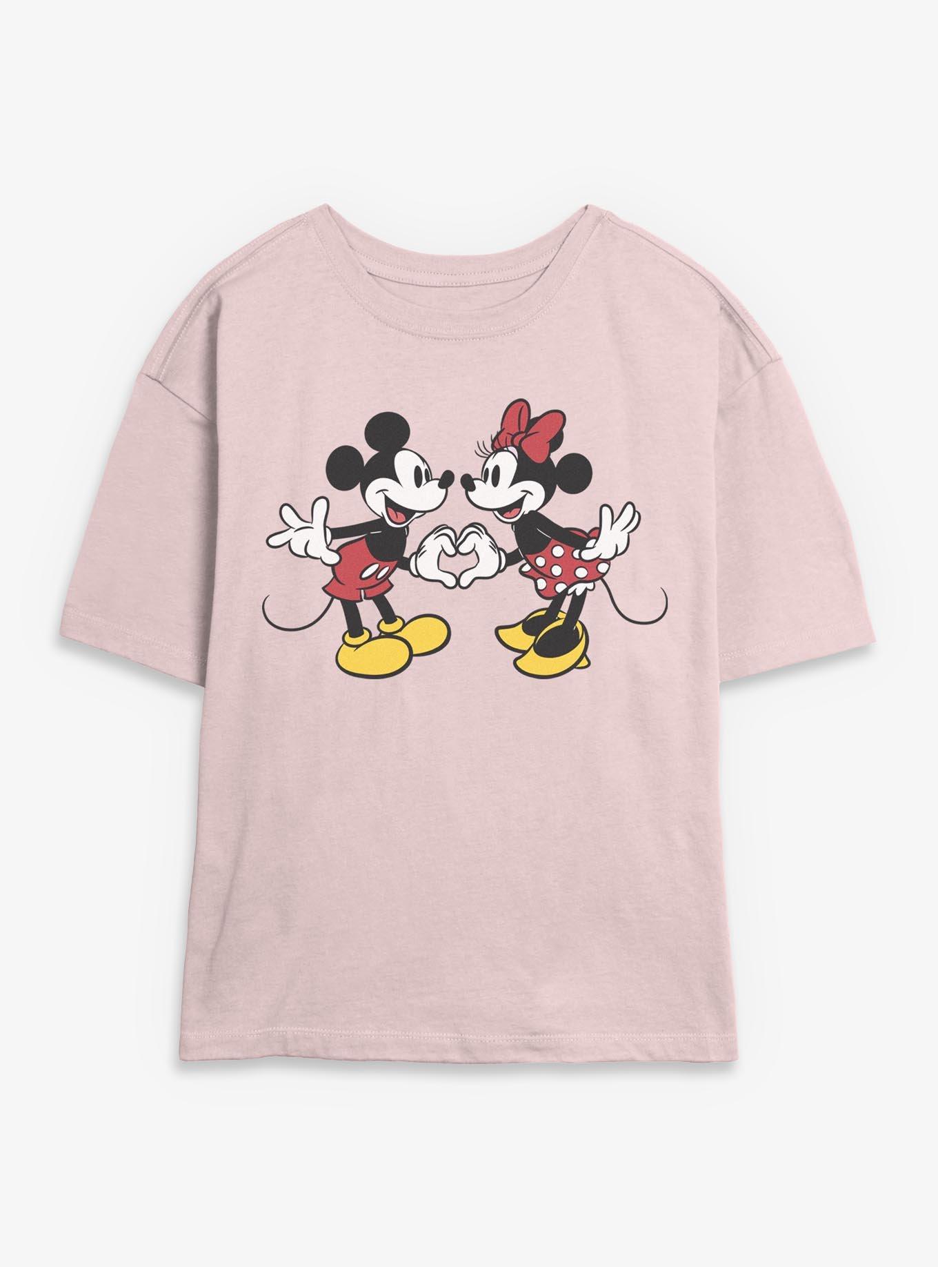 Disney Mickey Mouse and Minnie Mouse Heart Girls Skimmer T-Shirt, , hi-res