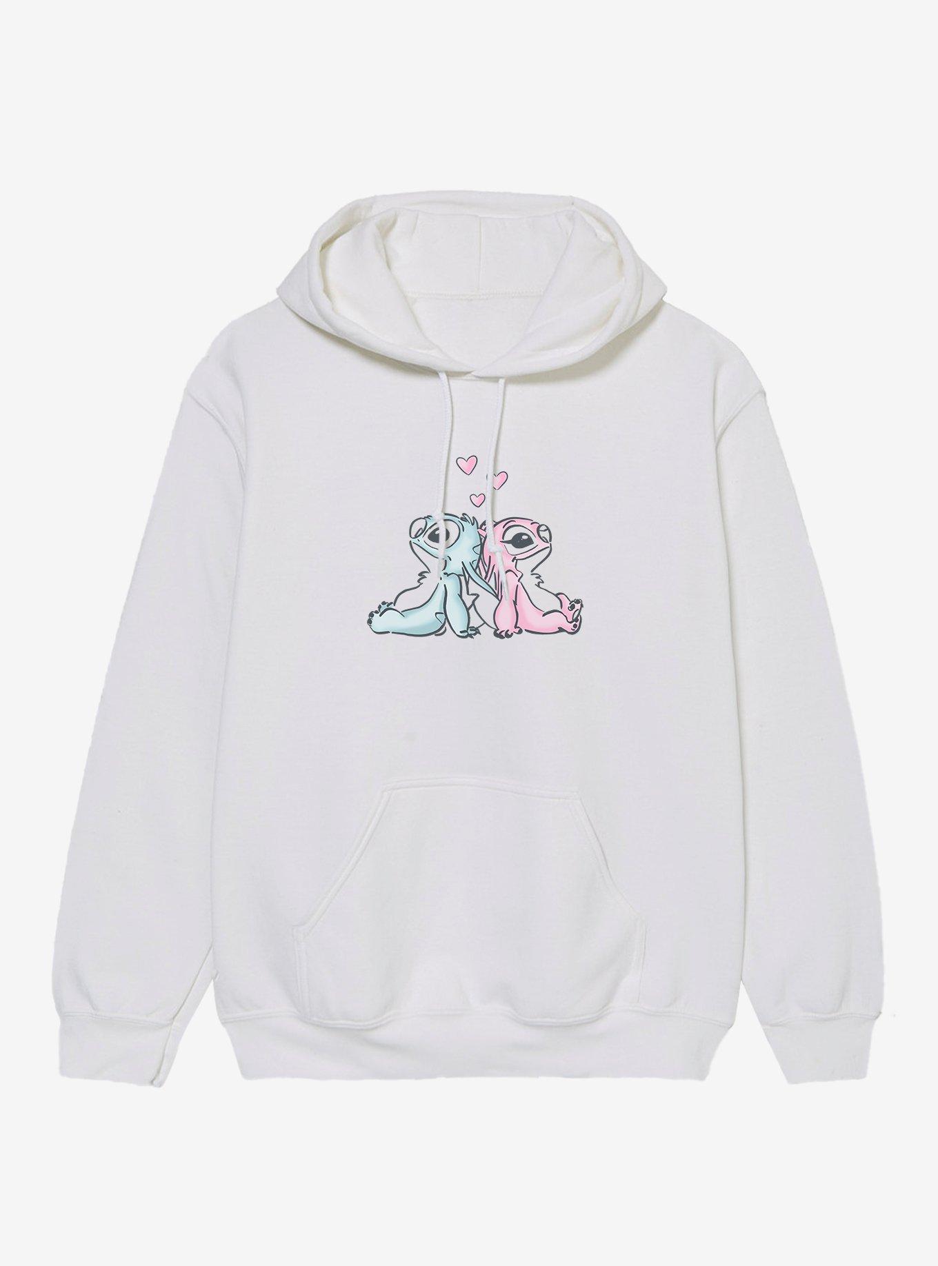 Disney Lilo & Stitch Thinking Of Love Stitch Angel Hoodie, , hi-res