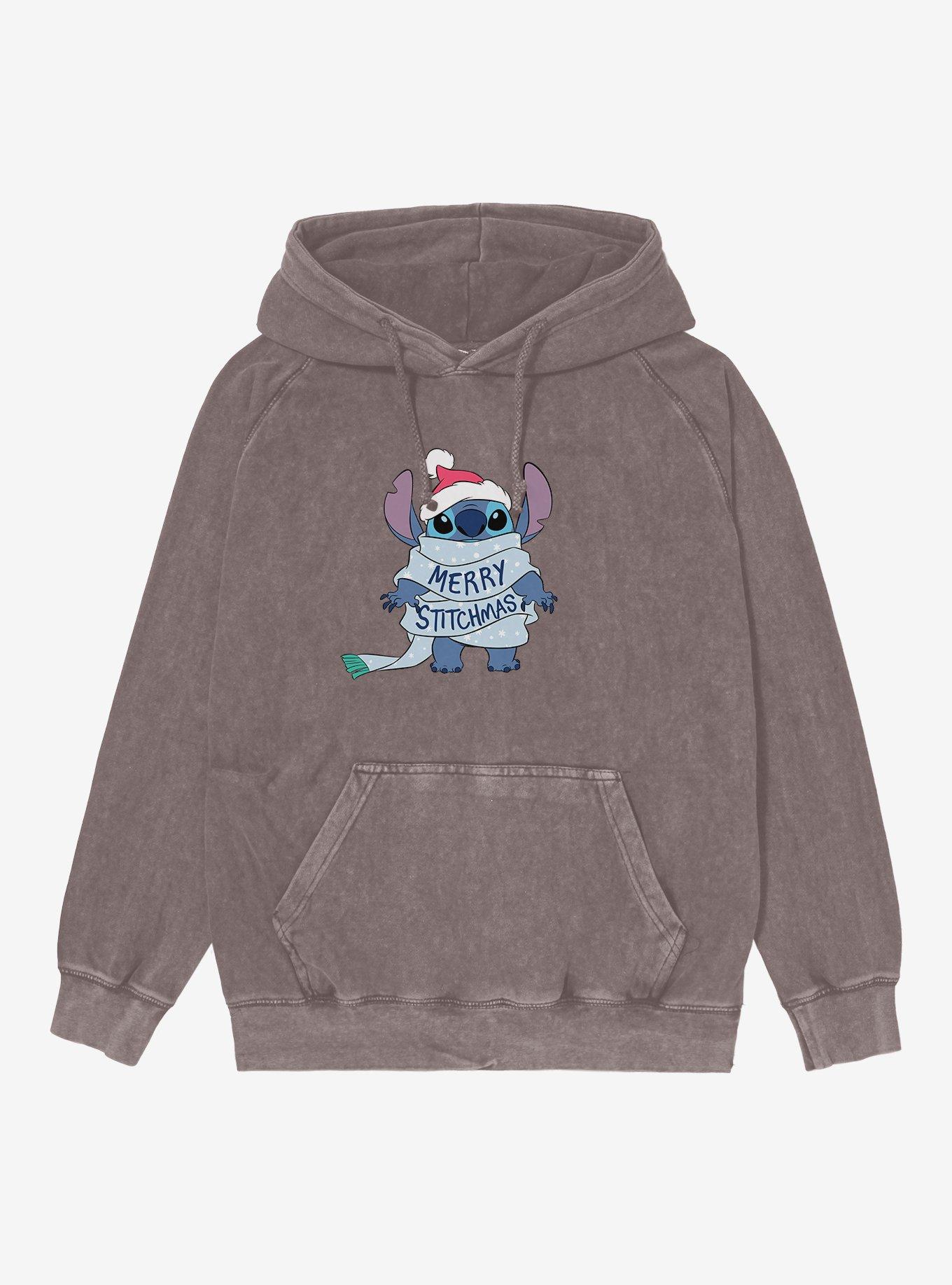 Disney Lilo & Stitch Merry Stitchmas Wrapped Up Stitch Mineral Wash Hoodie, , hi-res