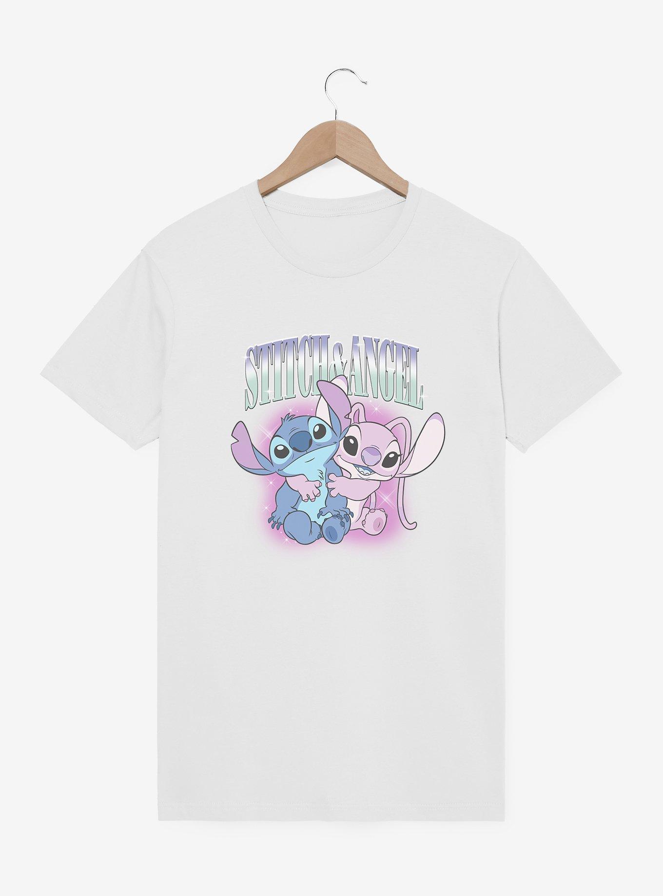 Disney Lilo & Stitch Stitch And Angel Glowing Friend Hug T-Shirt