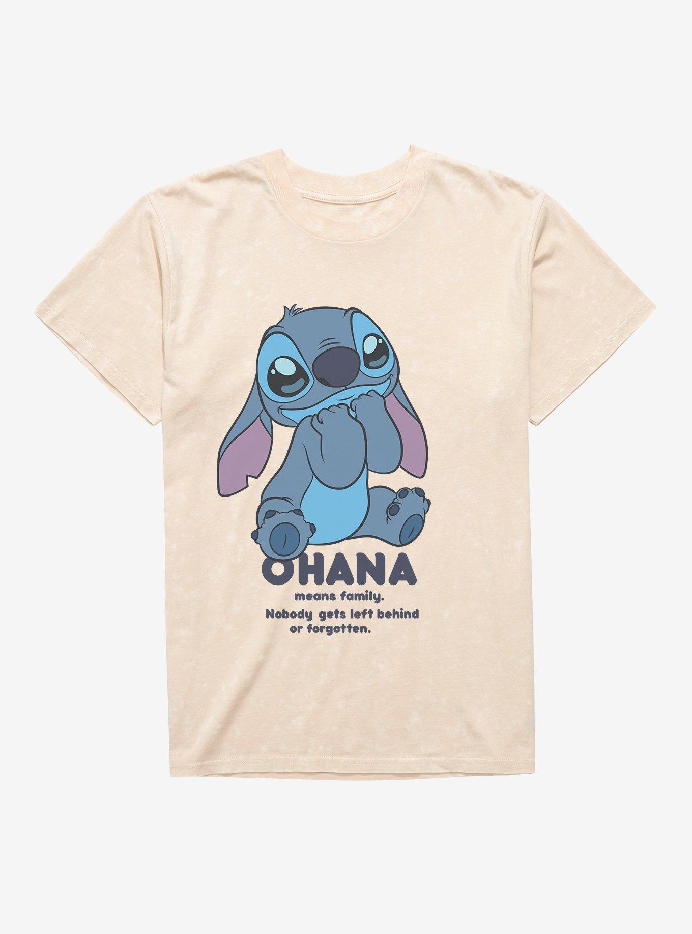 Disney Lilo & Stitch Ohana Means Family Cute Stitch Mineral Wash T-Shirt, , hi-res