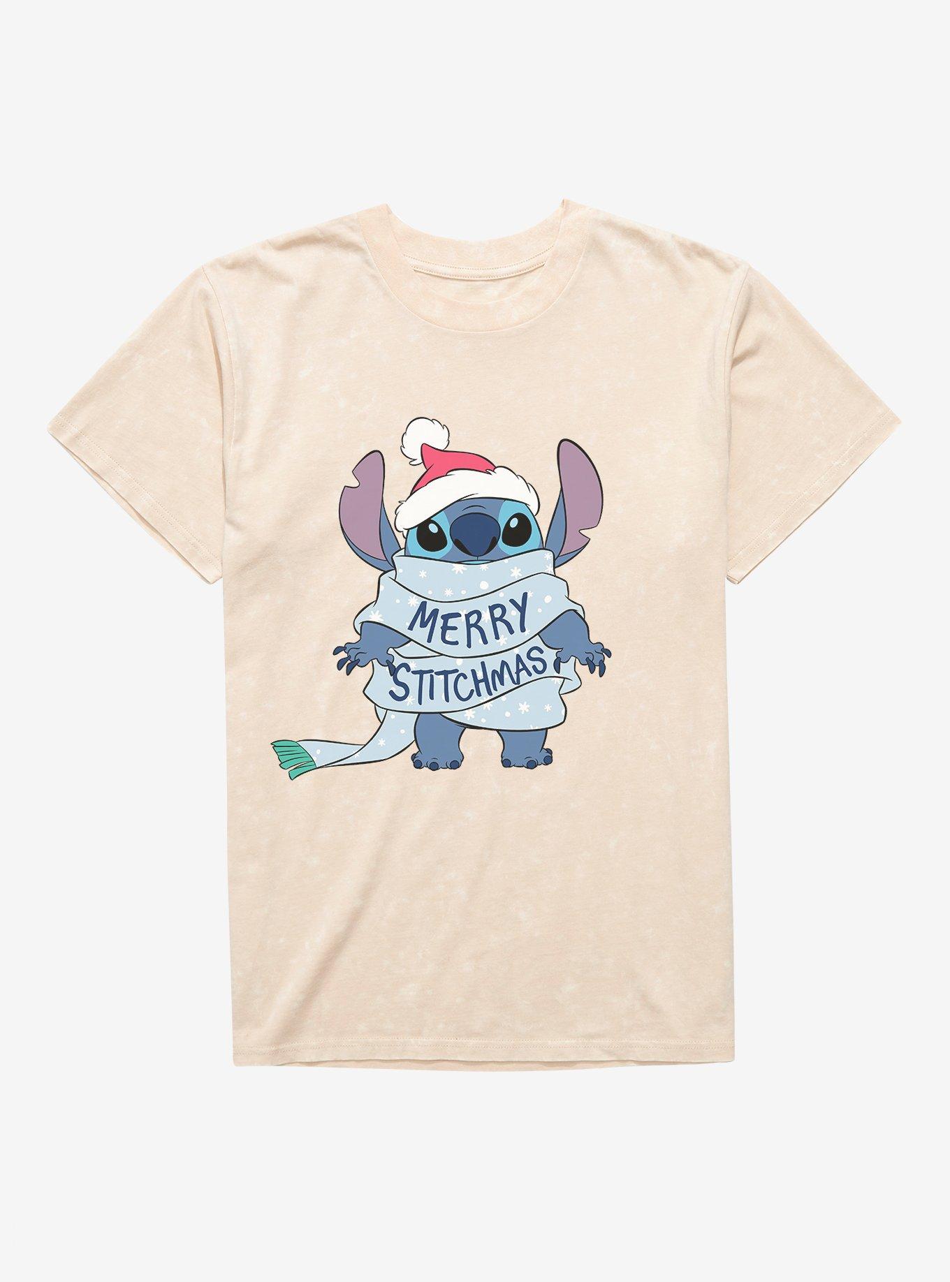 Disney Lilo & Stitch Merry Stitchmas Wrapped Up Mineral Wash T-Shirt