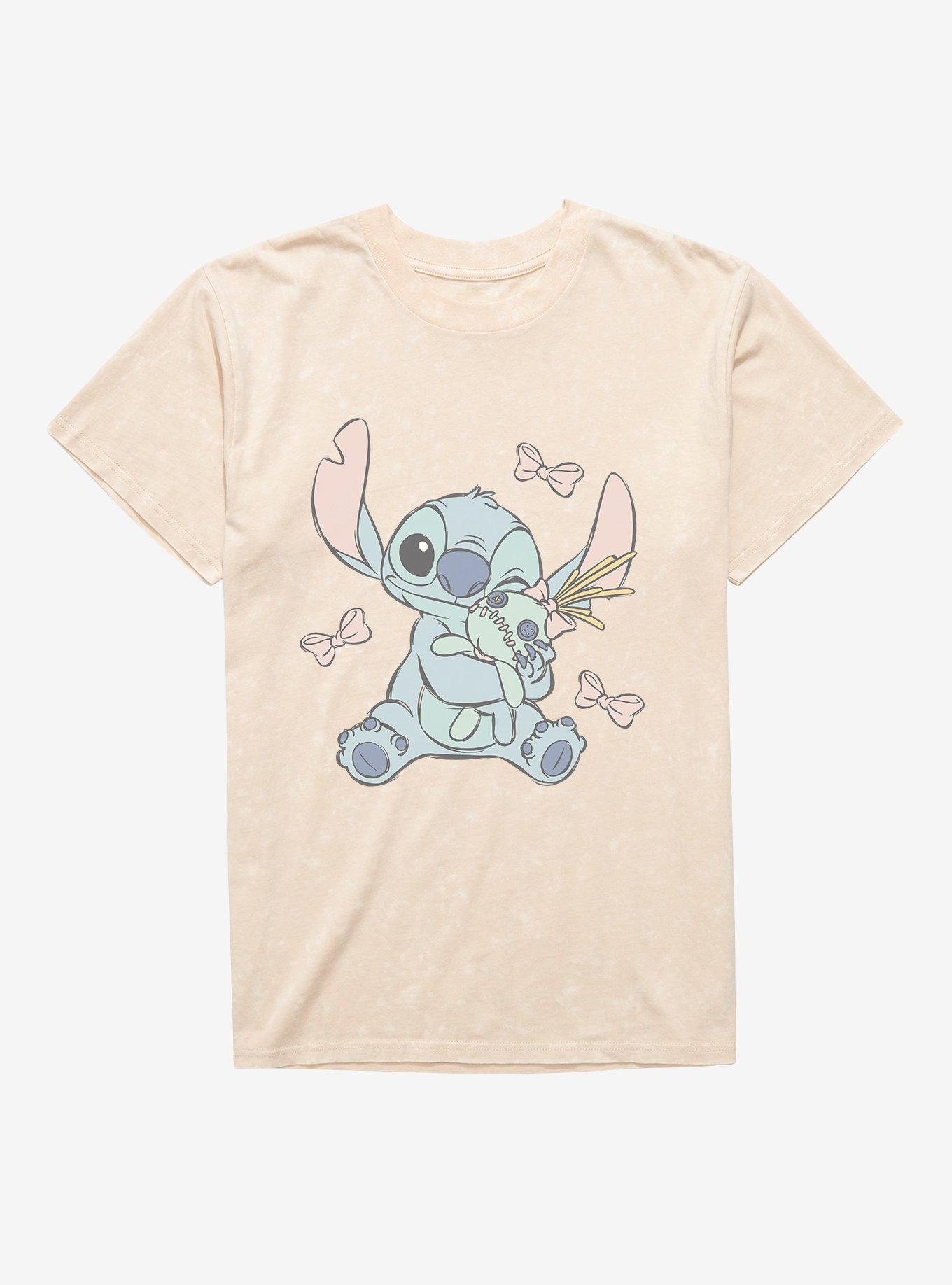 Disney Lilo & Stitch Bows And Hugs Dolly Mineral Wash T-Shirt, NATURAL MINERAL WASH, hi-res view 1