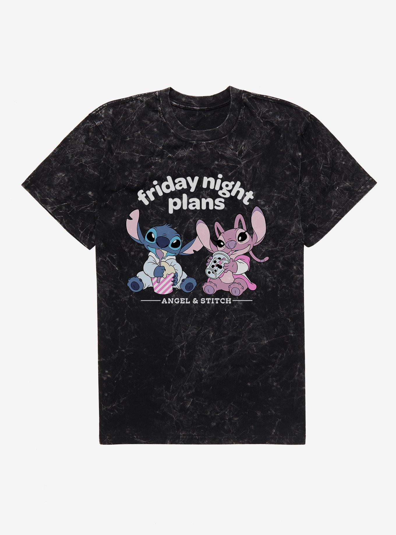 Disney Lilo & Stitch Friday Night Plans With Angel Mineral Wash T-Shirt, , hi-res