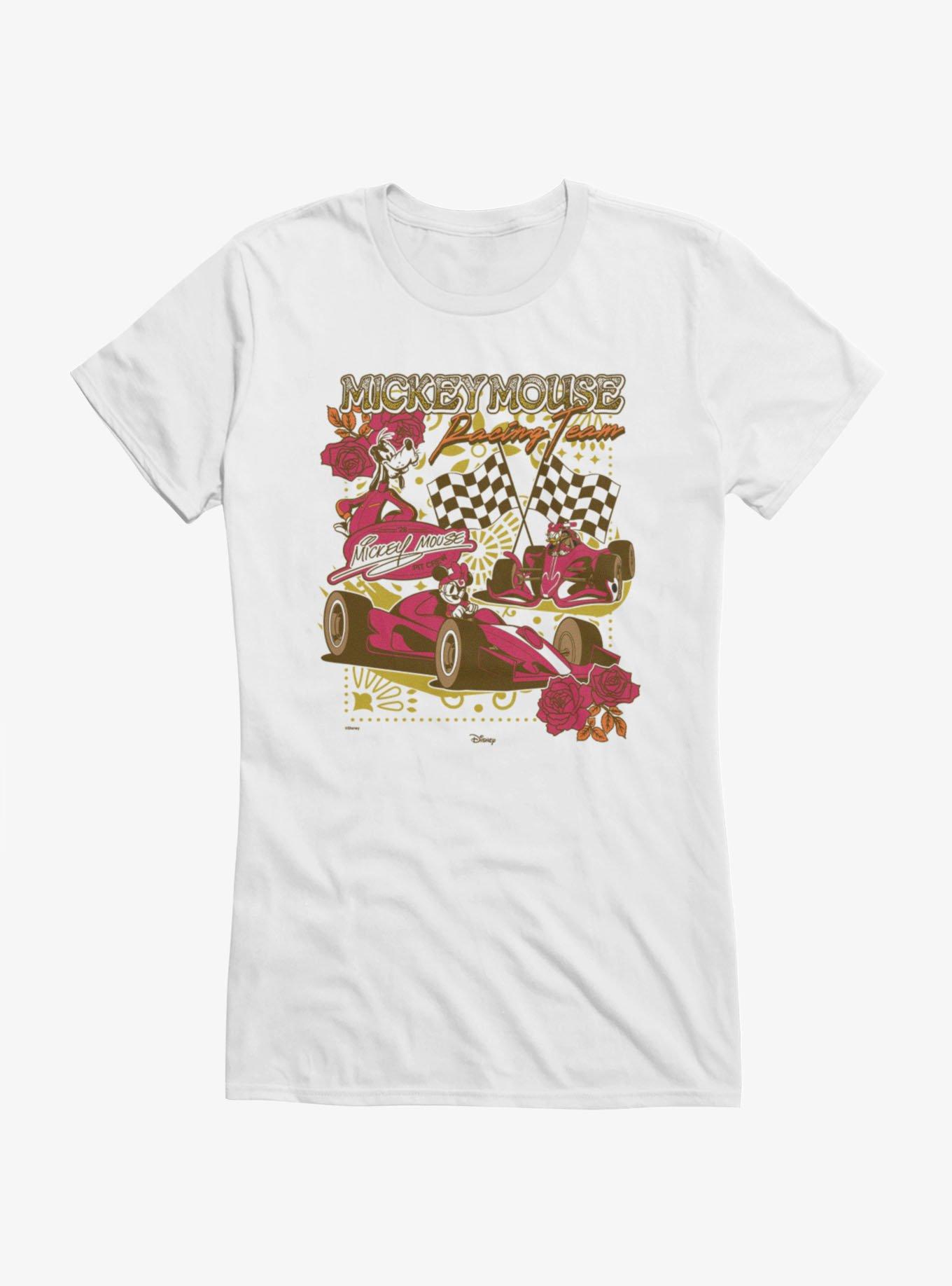 Disney Mickey Mouse Floral Pattern Racing Team Girls T-Shirt, , hi-res