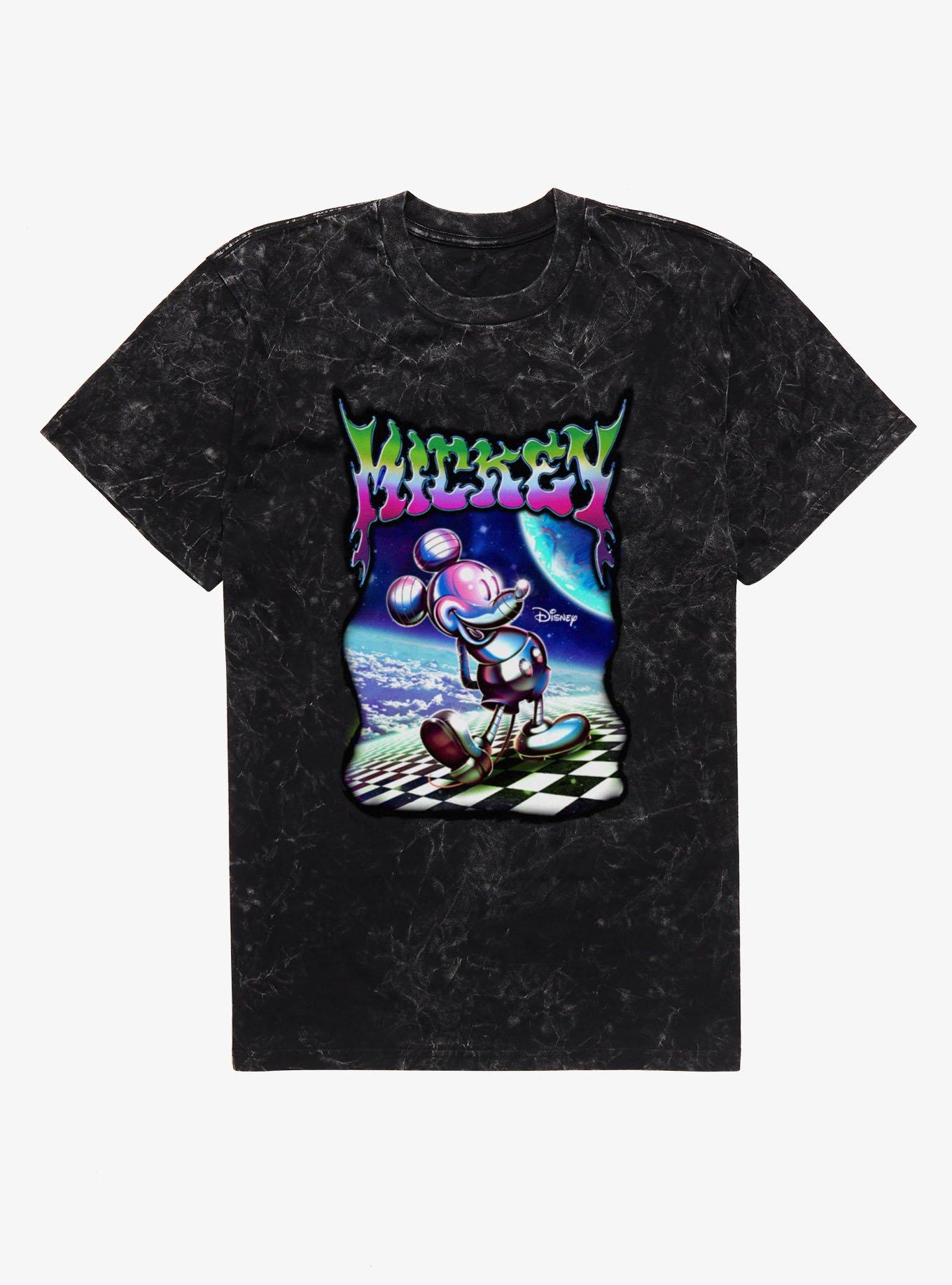 Disney Mickey Mouse Melting Metallic Mickey Universe Mineral Wash T-Shirt, , hi-res