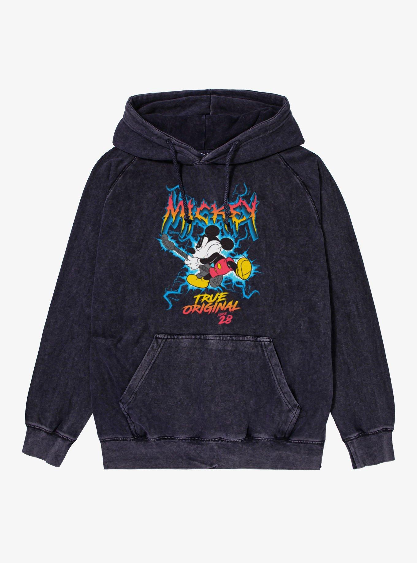 Disney Mickey Mouse True Original Rocker Since 28 Mineral Wash Hoodie, , hi-res
