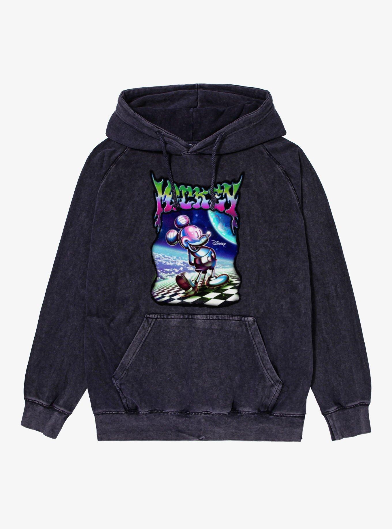 Disney Mickey Mouse Melting Metallic Mickey Universe Mineral Wash Hoodie, , hi-res