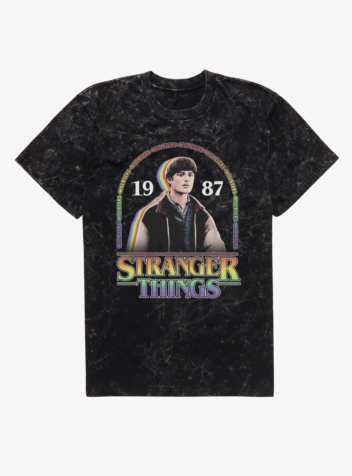 Stranger Things Will Byers 1987 Rainbow Arch Mineral Wash T-Shirt