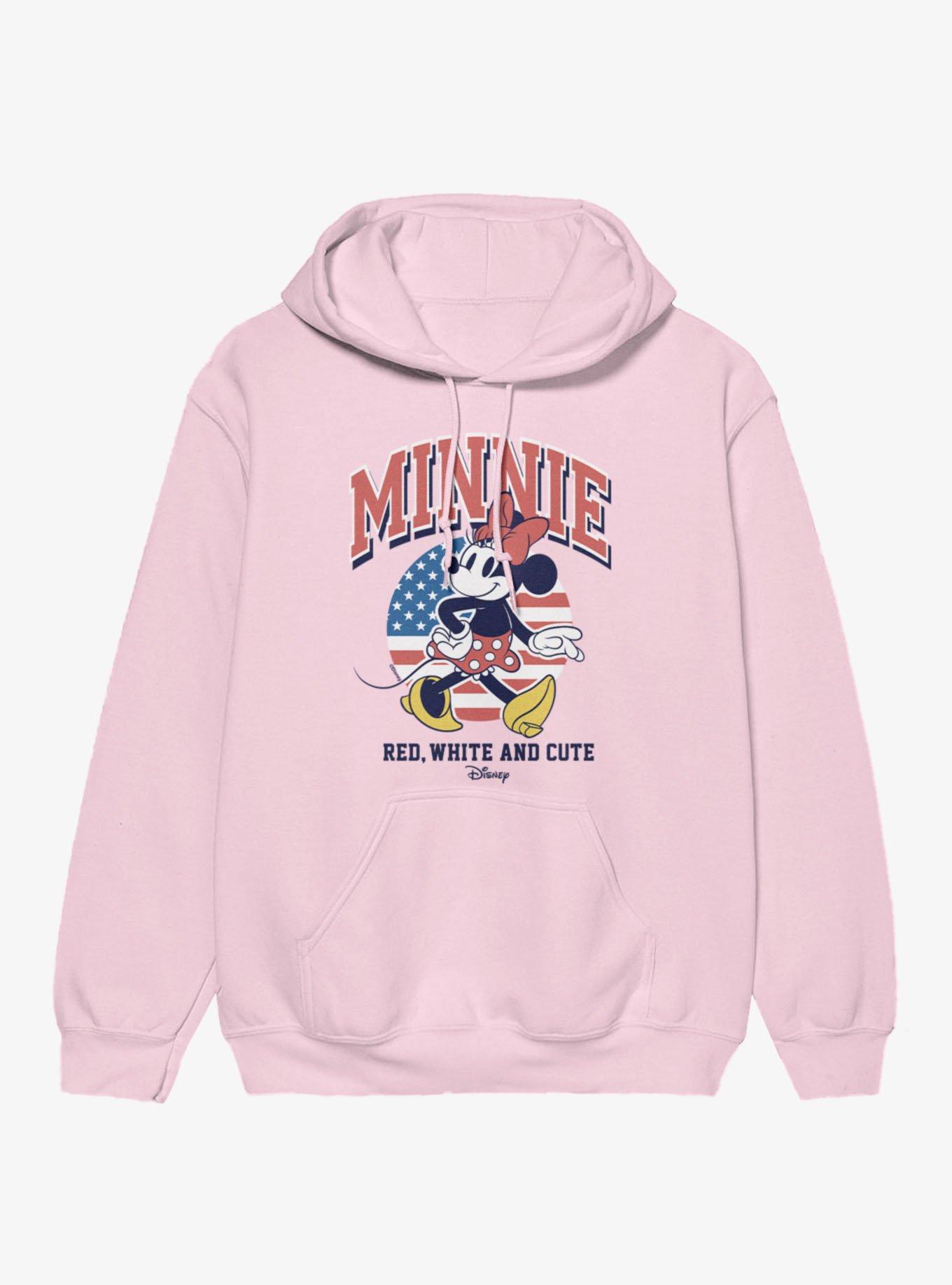 Disney Minnie Mouse Red White And Cute Cool Retro Pose 4th Of July Hoodie, , hi-res