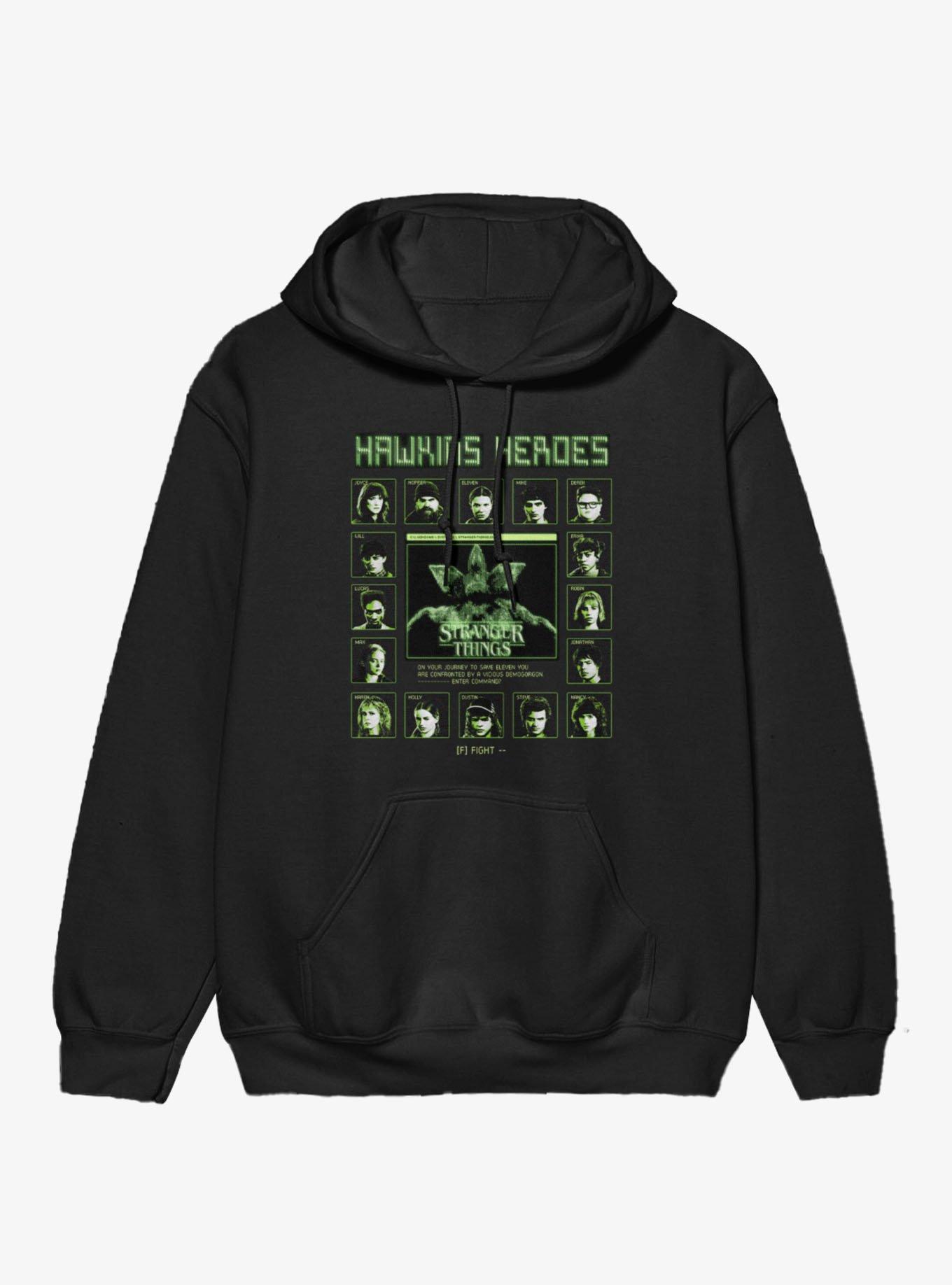 Stranger Things Hawkins Heroes Fight Screen Characters Hoodie, , hi-res