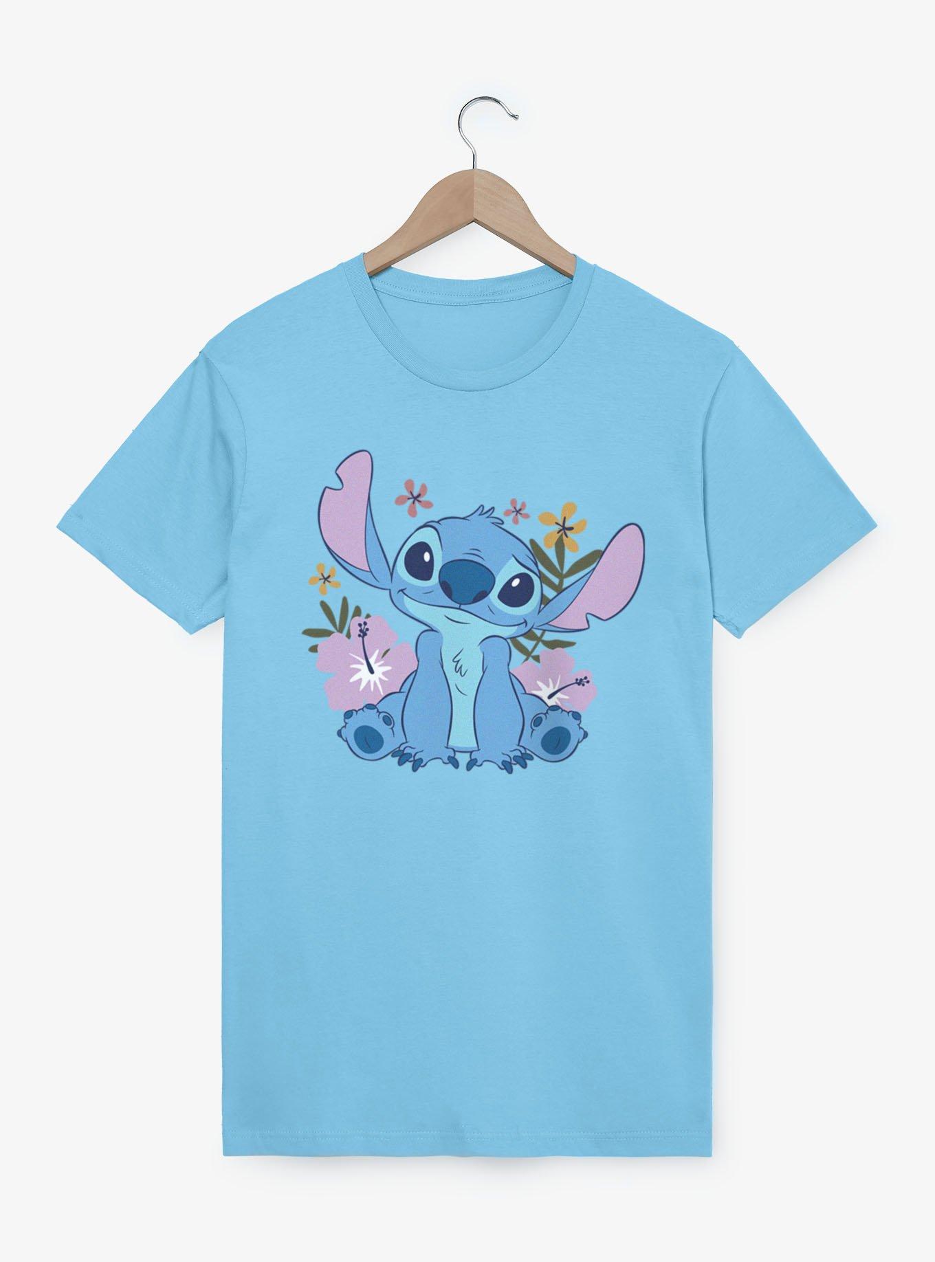 Disney Lilo & Stitch Quirky Smile Flowers Stitch T-Shirt, , hi-res view 1