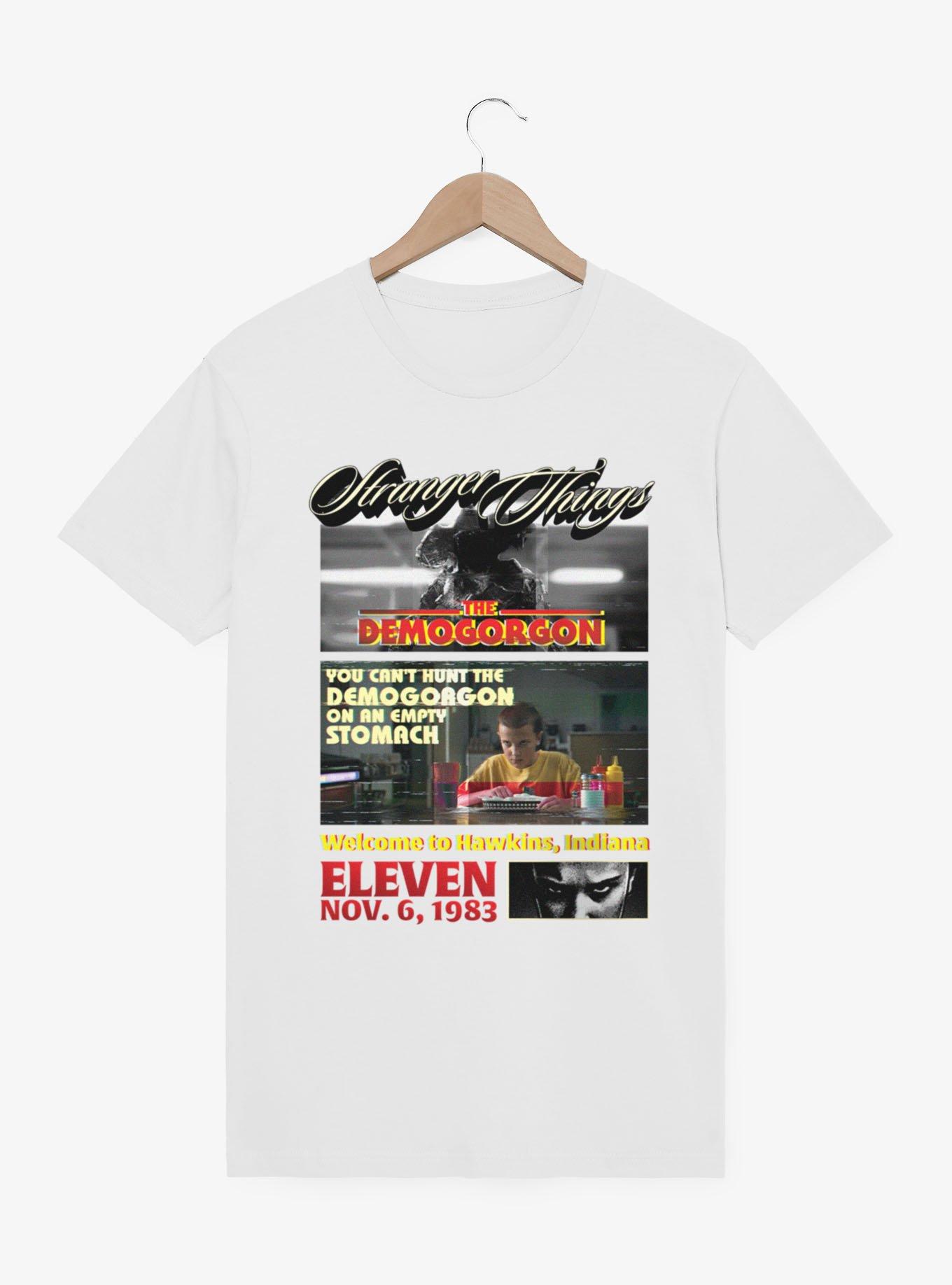 Stranger Things Can't Hunt On Empty Stomach Panels Demogorgon & Eleven T-Shirt, , hi-res