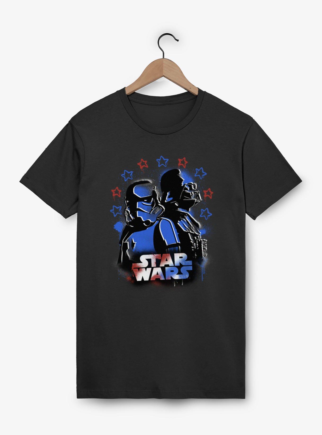 Star Wars Vader And Trooper Red Blue Graffiti Drip T-Shirt, , hi-res