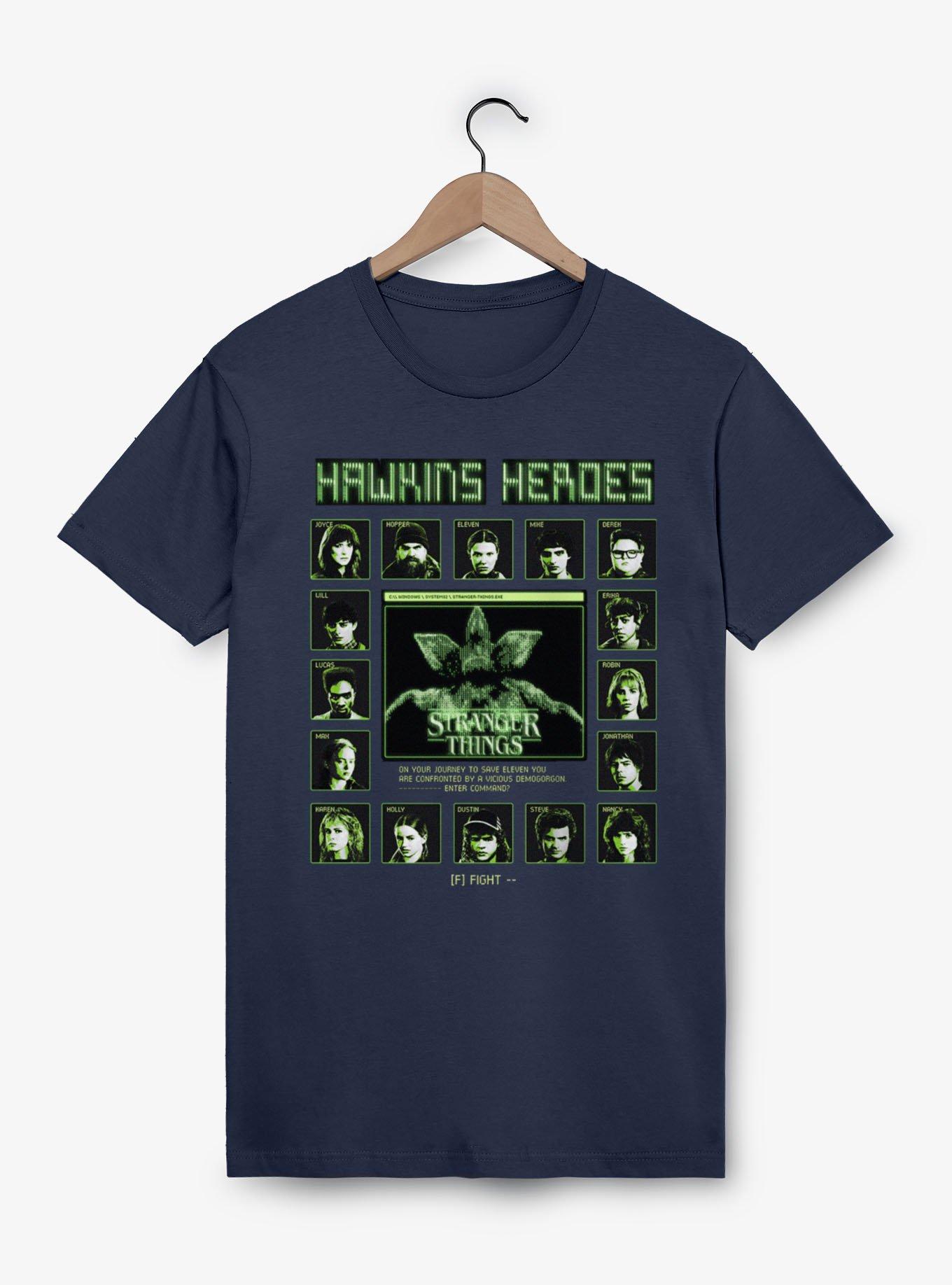 Stranger Things Hawkins Heroes Fight Screen Characters T-Shirt, , hi-res