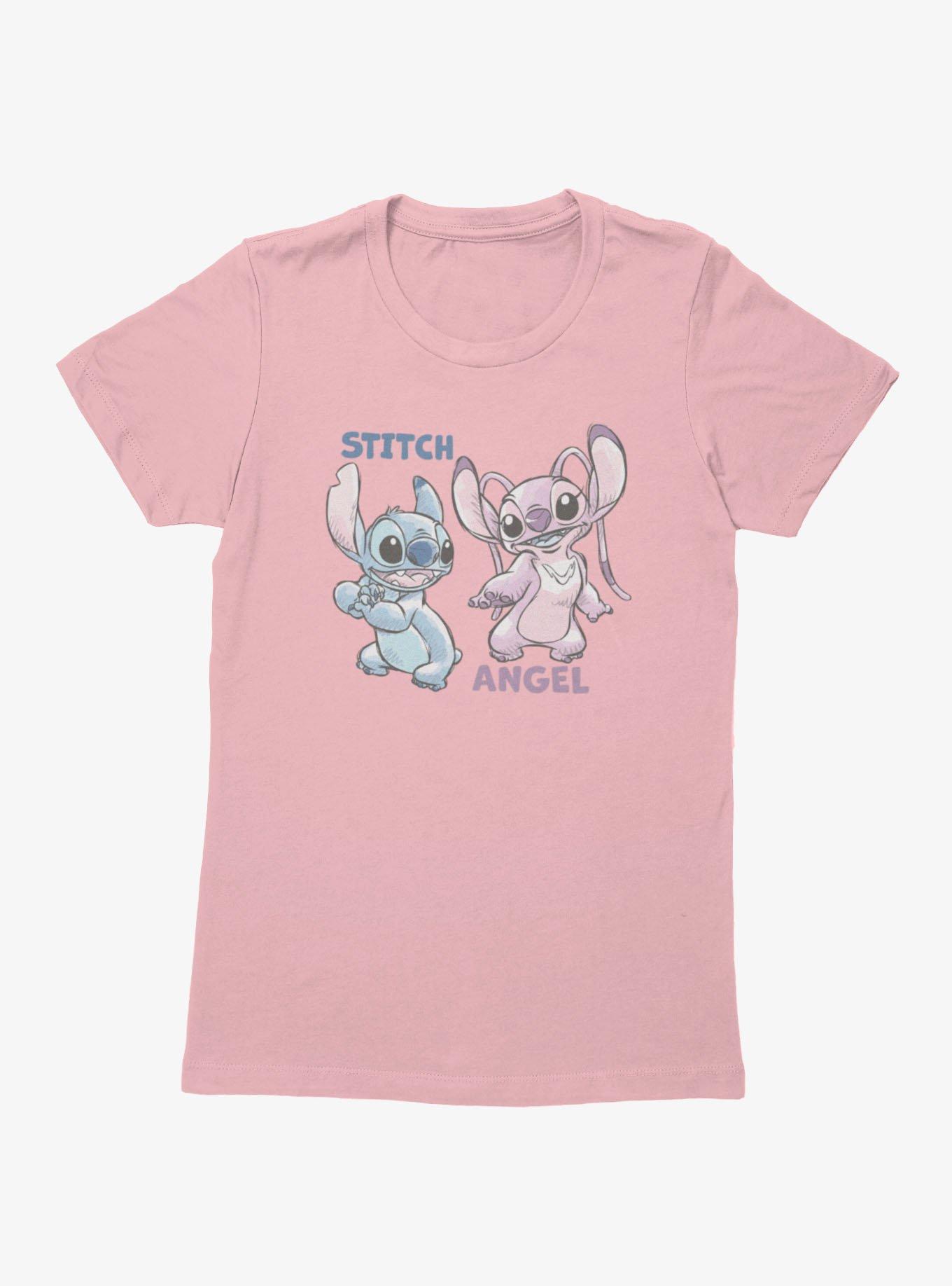 Disney Lilo & Stitch Angel And Stitch Sketches Womens T-Shirt