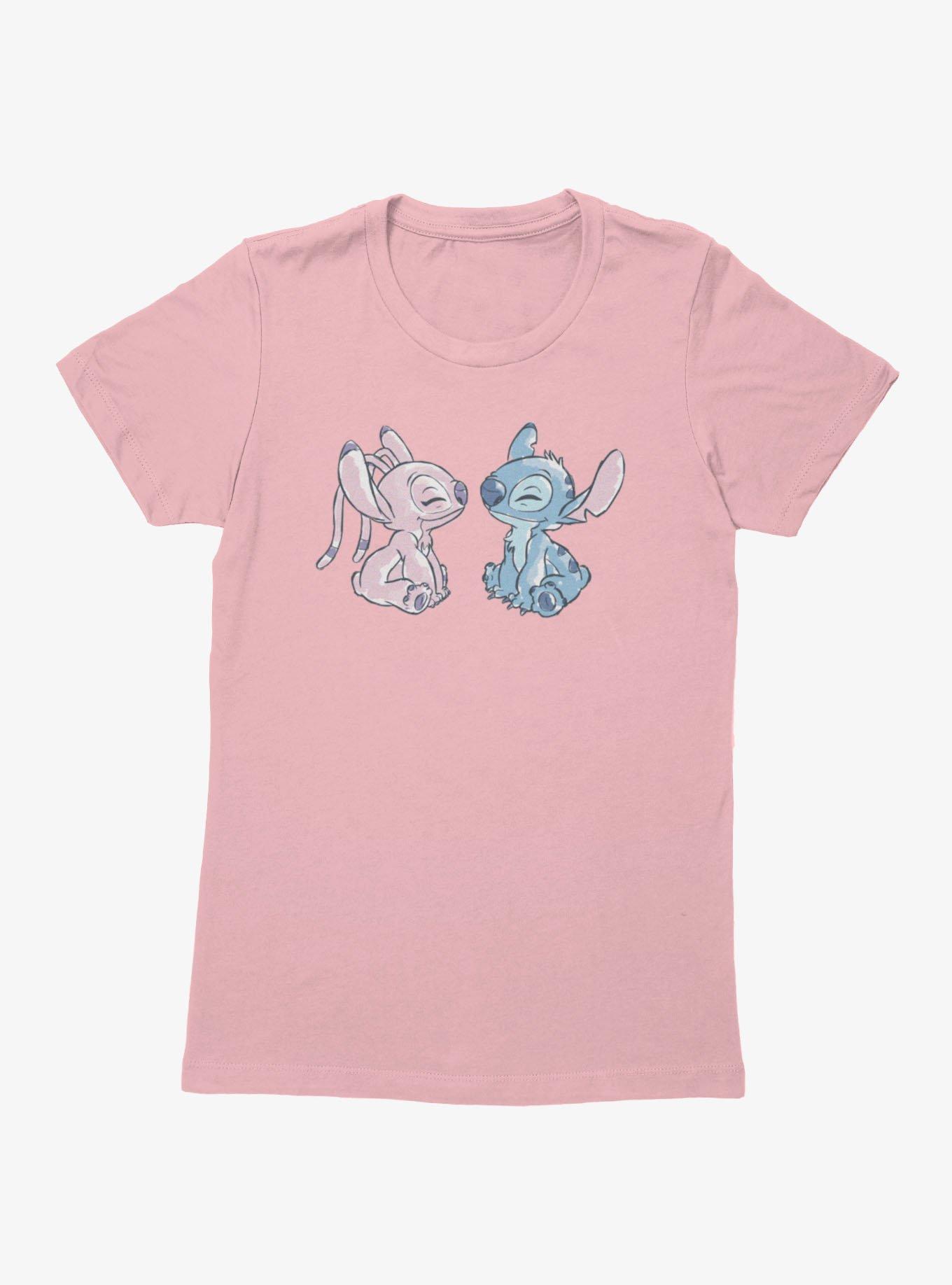 Disney Lilo & Stitch Angel And Stitch Cute Love Womens T-Shirt