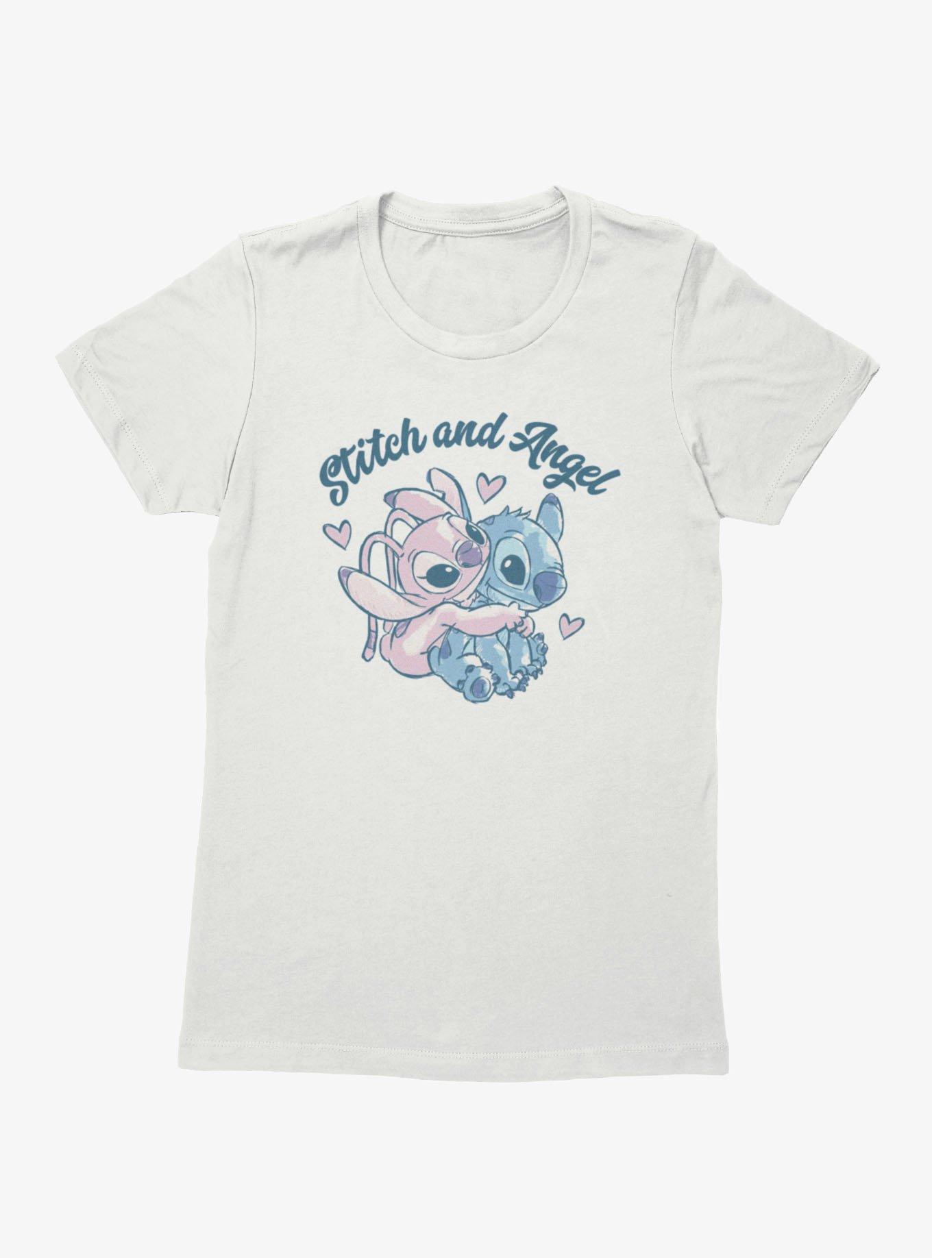 Disney Lilo & Stitch Stitch And Angel Heart Hug Womens T-Shirt, , hi-res