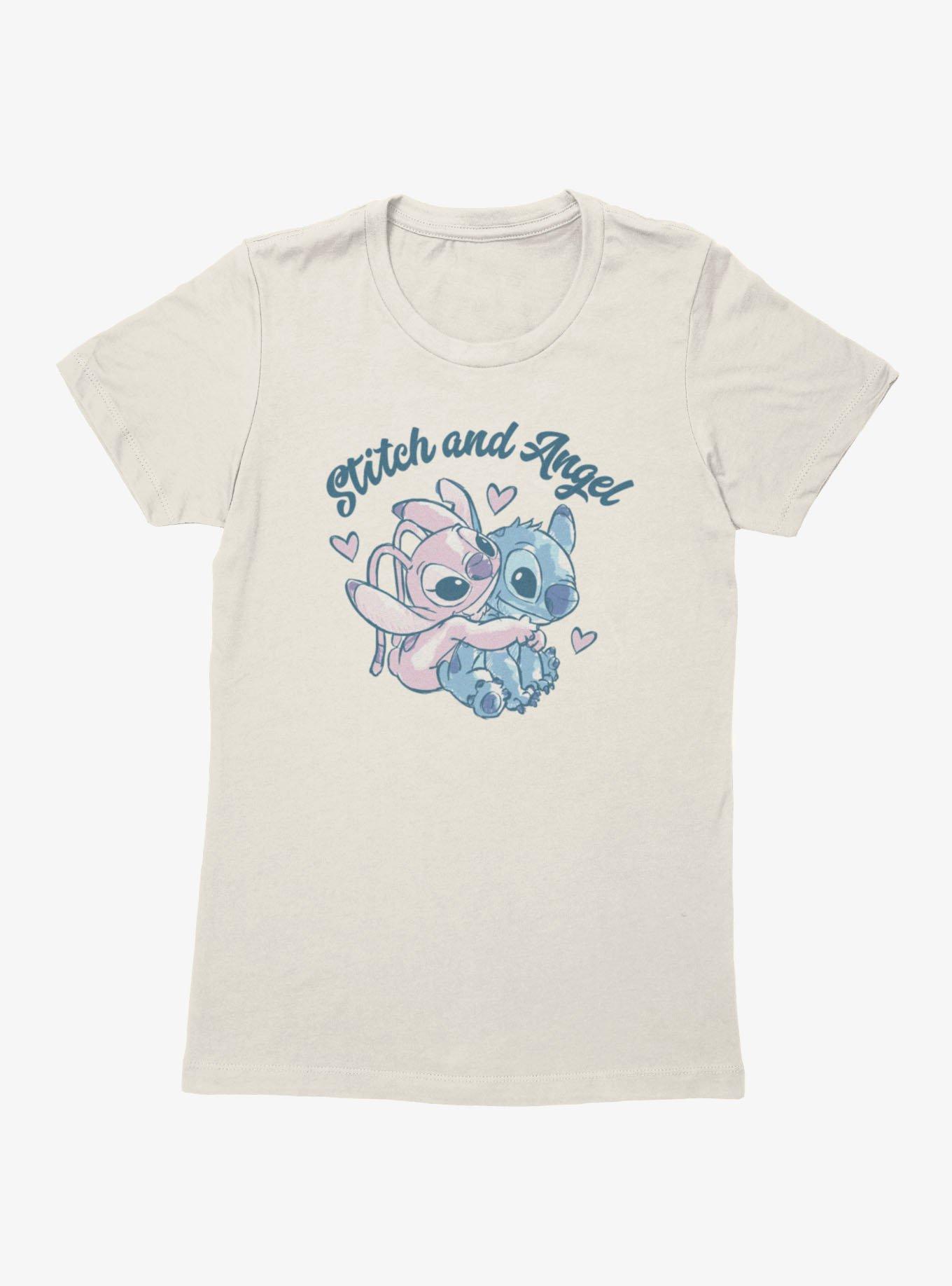 Disney Lilo & Stitch Stitch And Angel Heart Hug Womens T-Shirt