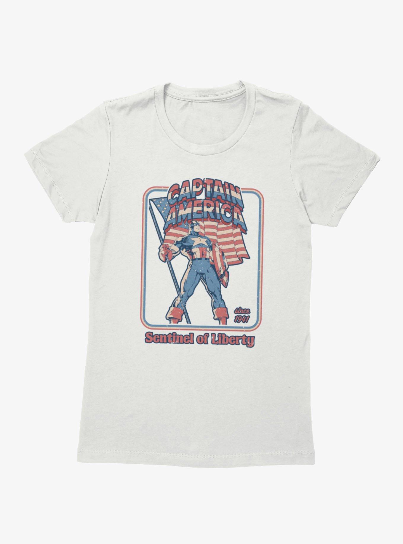 Marvel Captain America Retro Sentinel Of Libery Since 1941 Womens T-Shirt, , hi-res