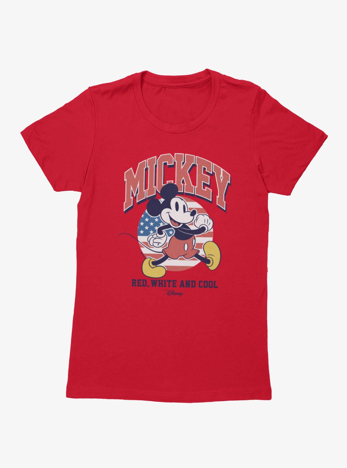 Disney Mickey Mouse Red White And Cool 4th Of July Womens T-Shirt, , hi-res