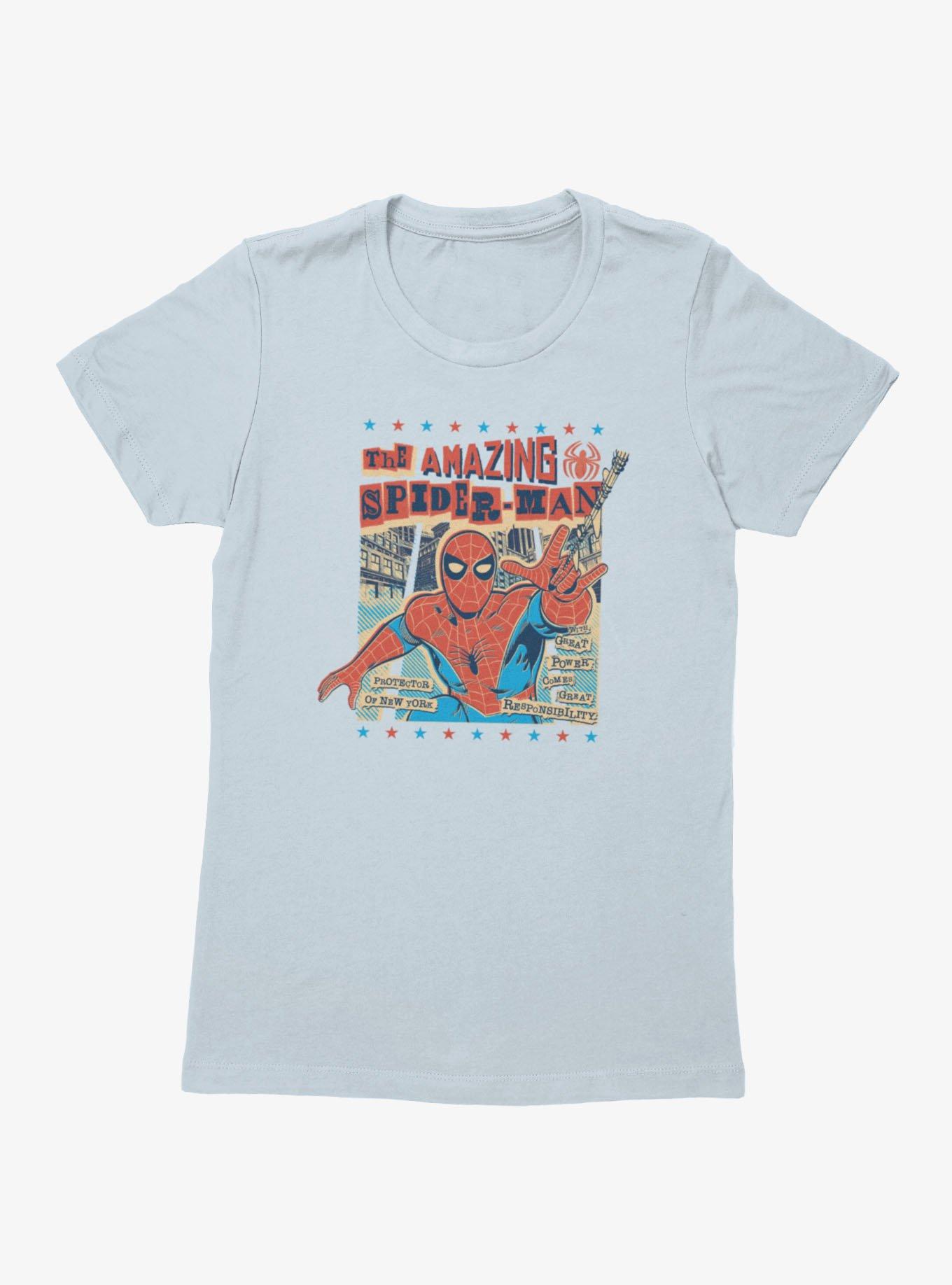 Marvel Spider-Man News Paper Print Cutout Americana Womens T-Shirt, , hi-res