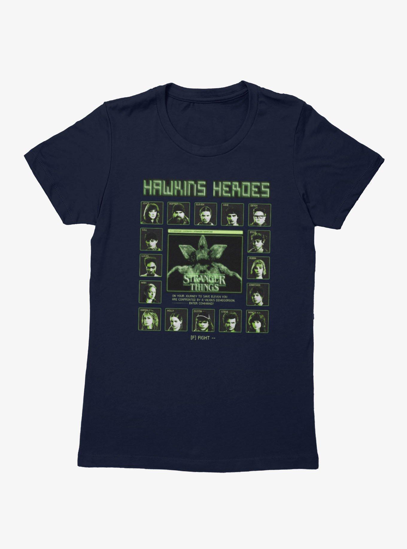 Stranger Things Hawkins Heroes Fight Screen Characters Womens T-Shirt, , hi-res