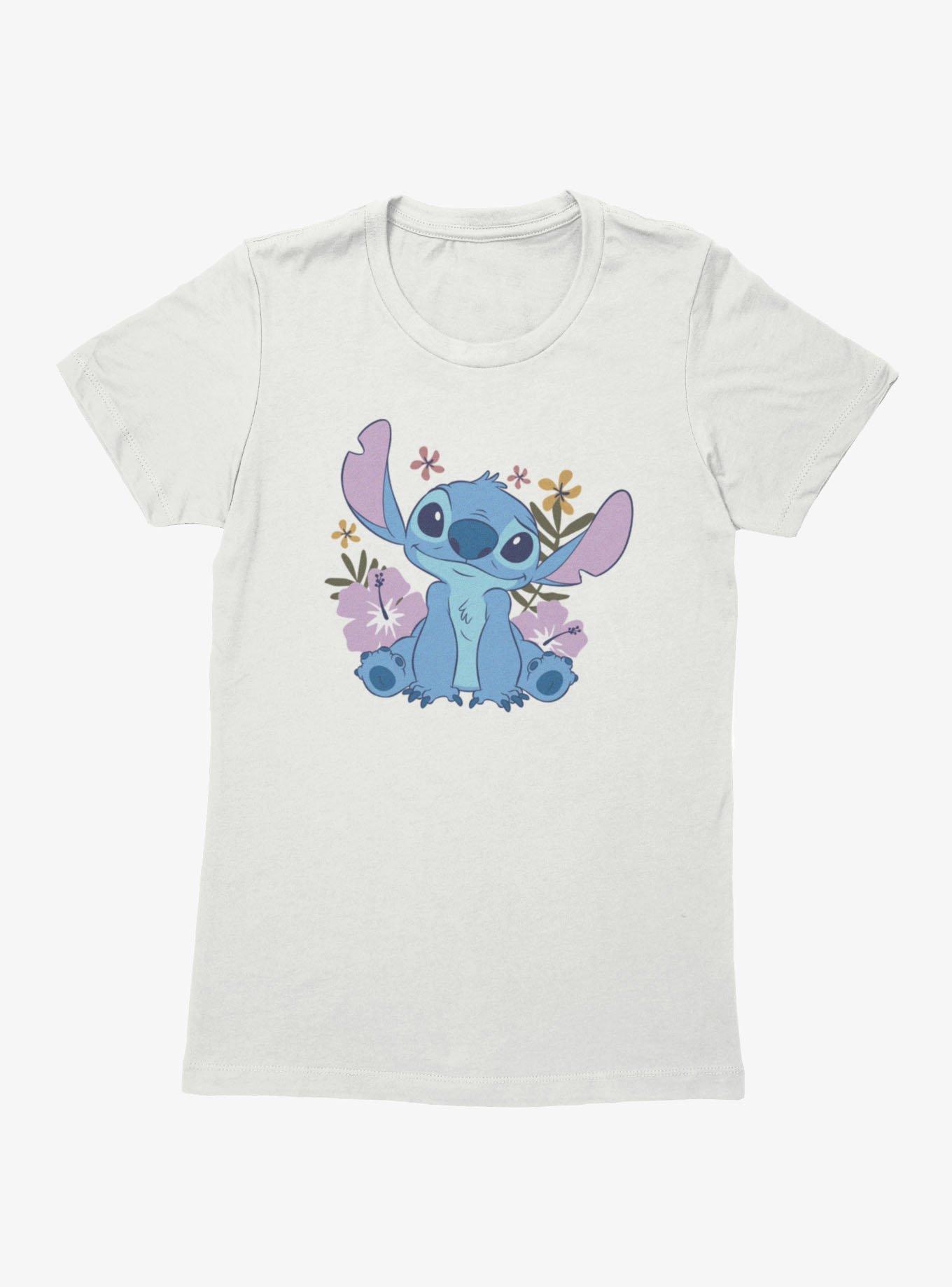 Disney Lilo & Stitch Quirky Smile Flowers Stitch Womens T-Shirt, , hi-res