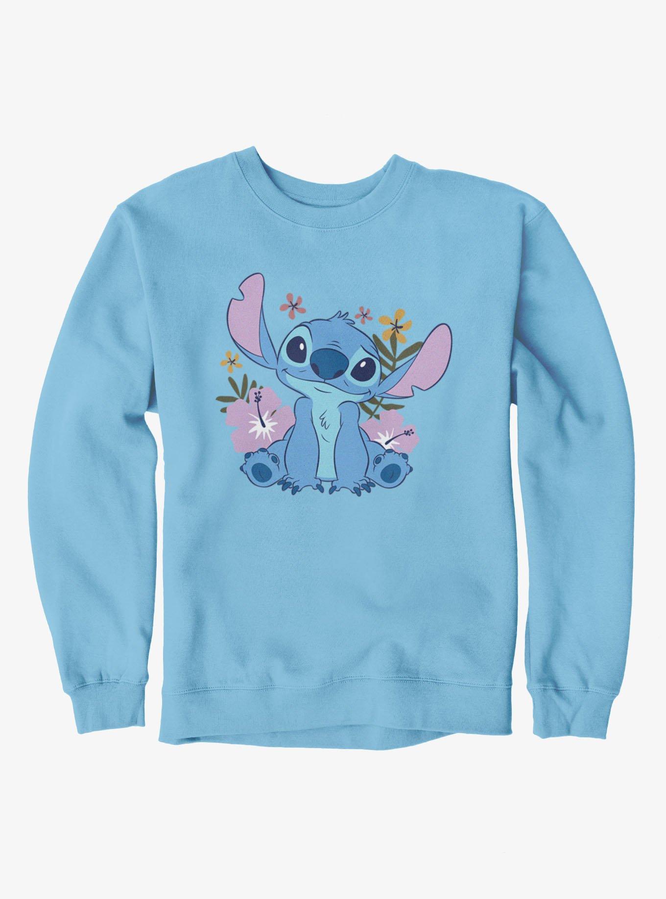Disney Lilo & Stitch Quirky Smile Flowers Stitch Sweatshirt, , hi-res