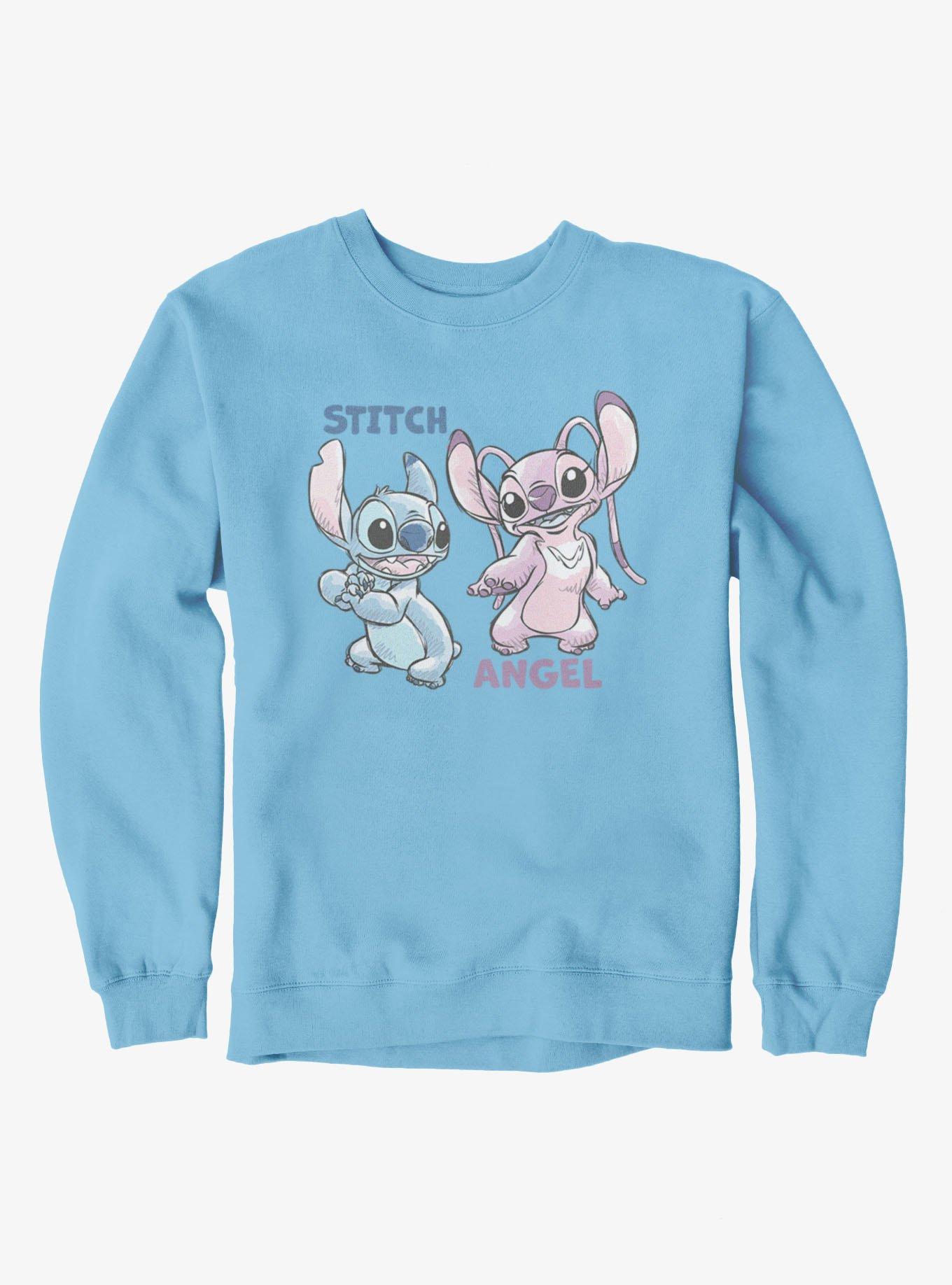 Disney Lilo & Stitch Angel And Stitch Sketches Sweatshirt, , hi-res